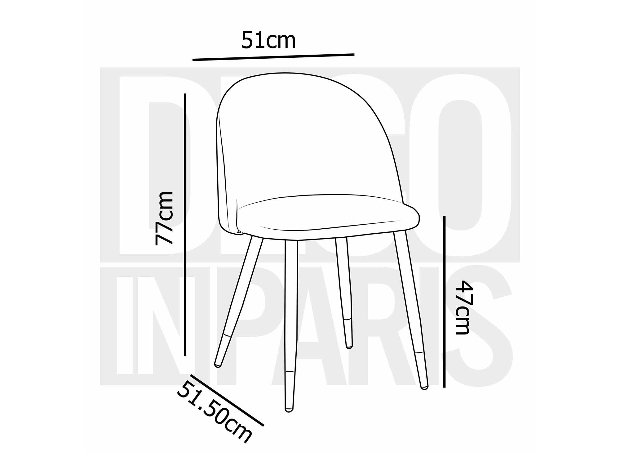 Lot de 4 chaises design en velours vert LYDIA