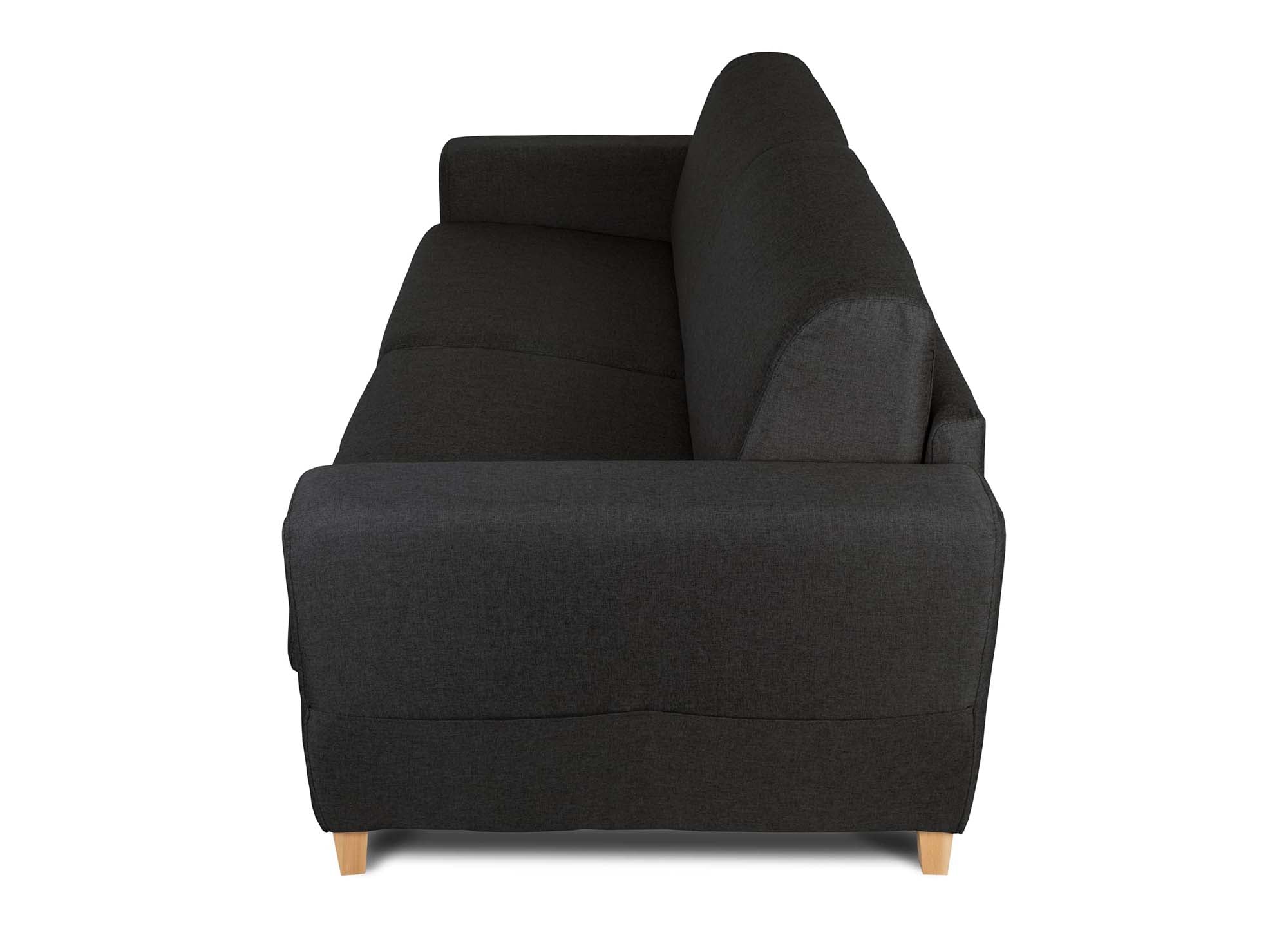 Canapé convertible scandinave 3 places en tissu gris carbon ouverture express TOBIAS