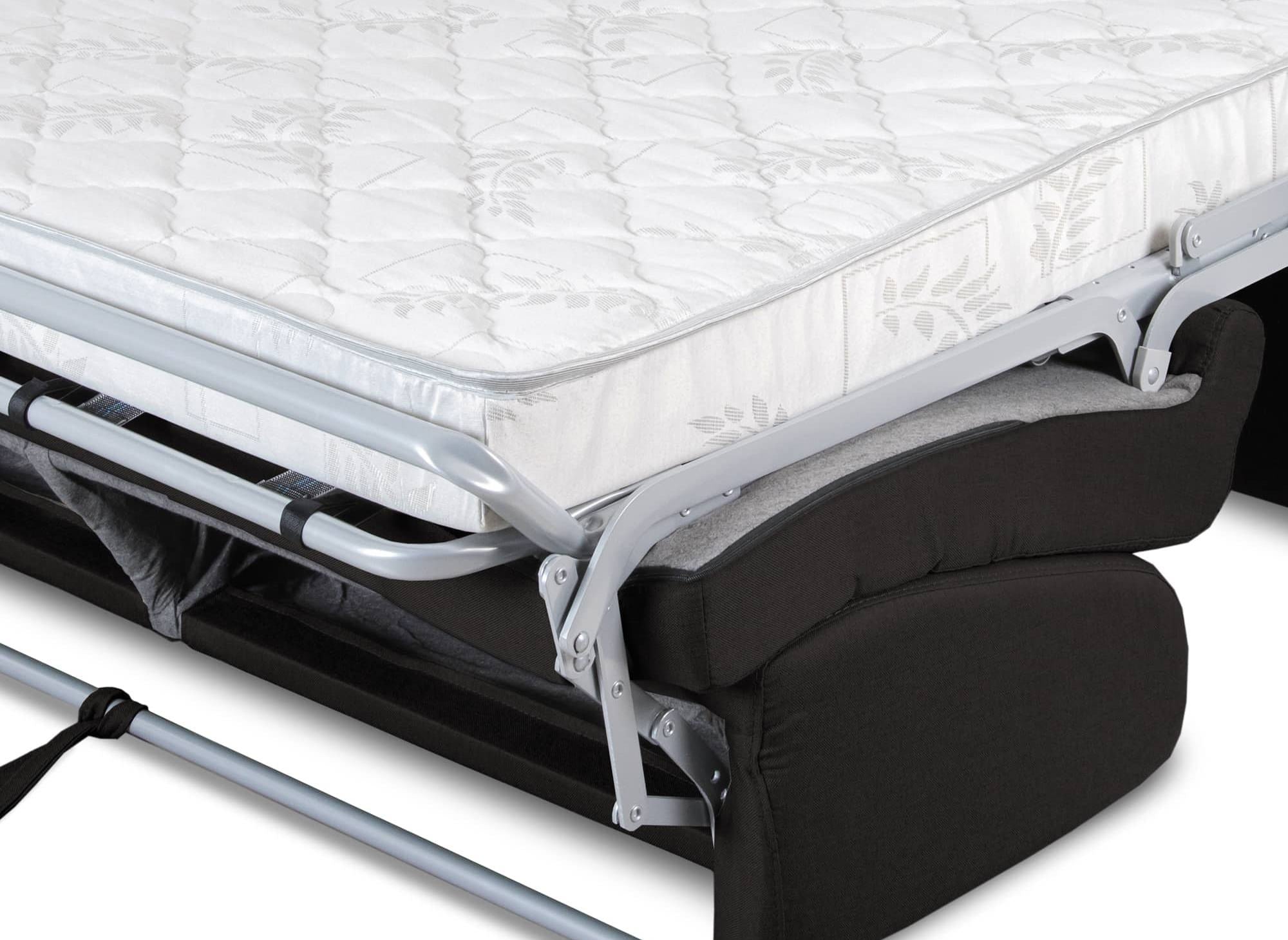 Canapé convertible 3 places LOUNA en tissu gris carbon ouverture express