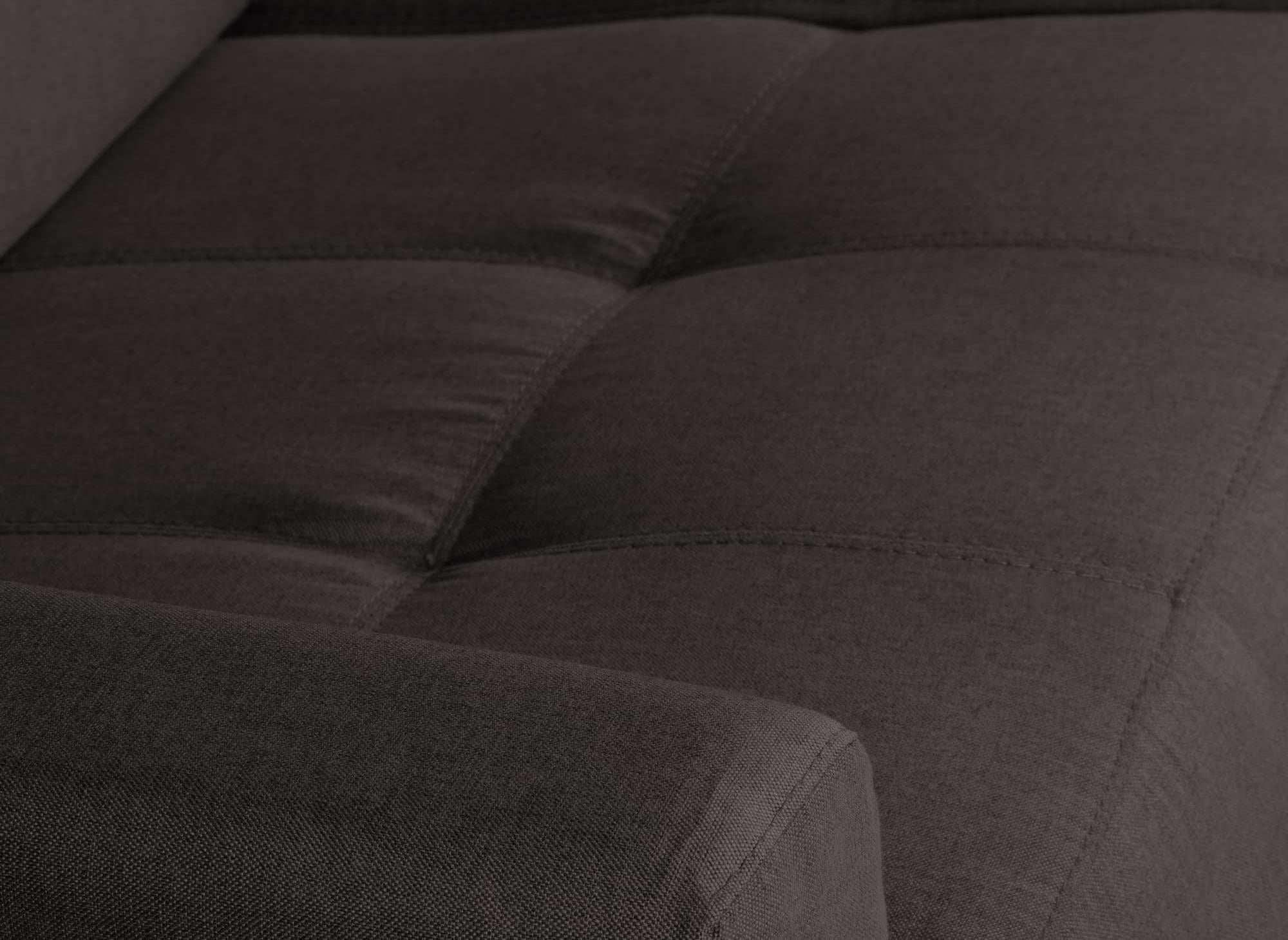 Canapé convertible 3 places LOUNA en tissu gris carbon ouverture express