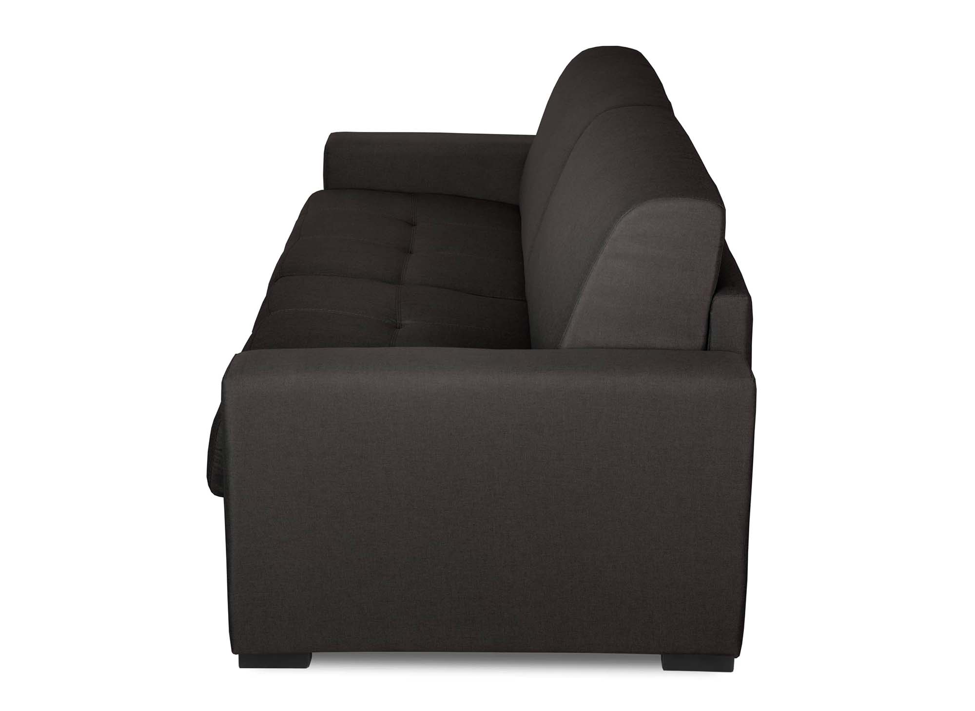 Canapé convertible 3 places LOUNA en tissu gris carbon ouverture express