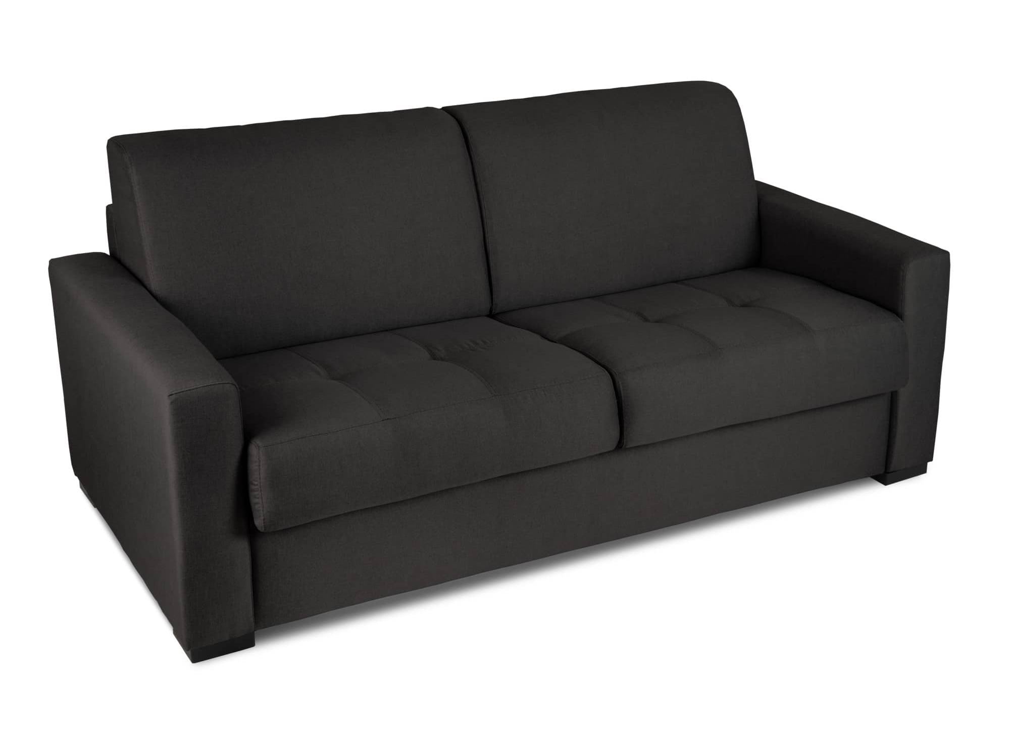 Canapé convertible 3 places LOUNA en tissu gris carbon ouverture express