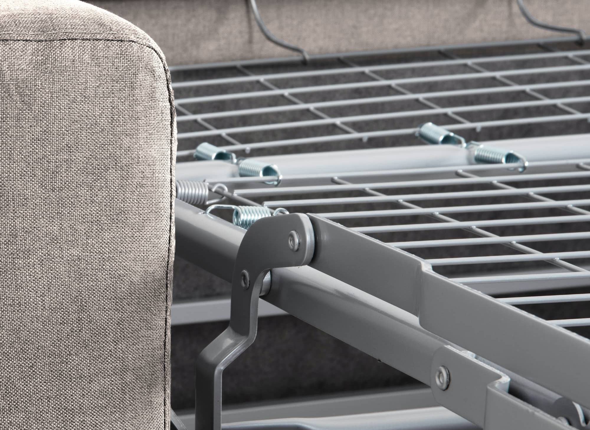 Canapé convertible 3 places LOUNA en tissu beige ouverture express