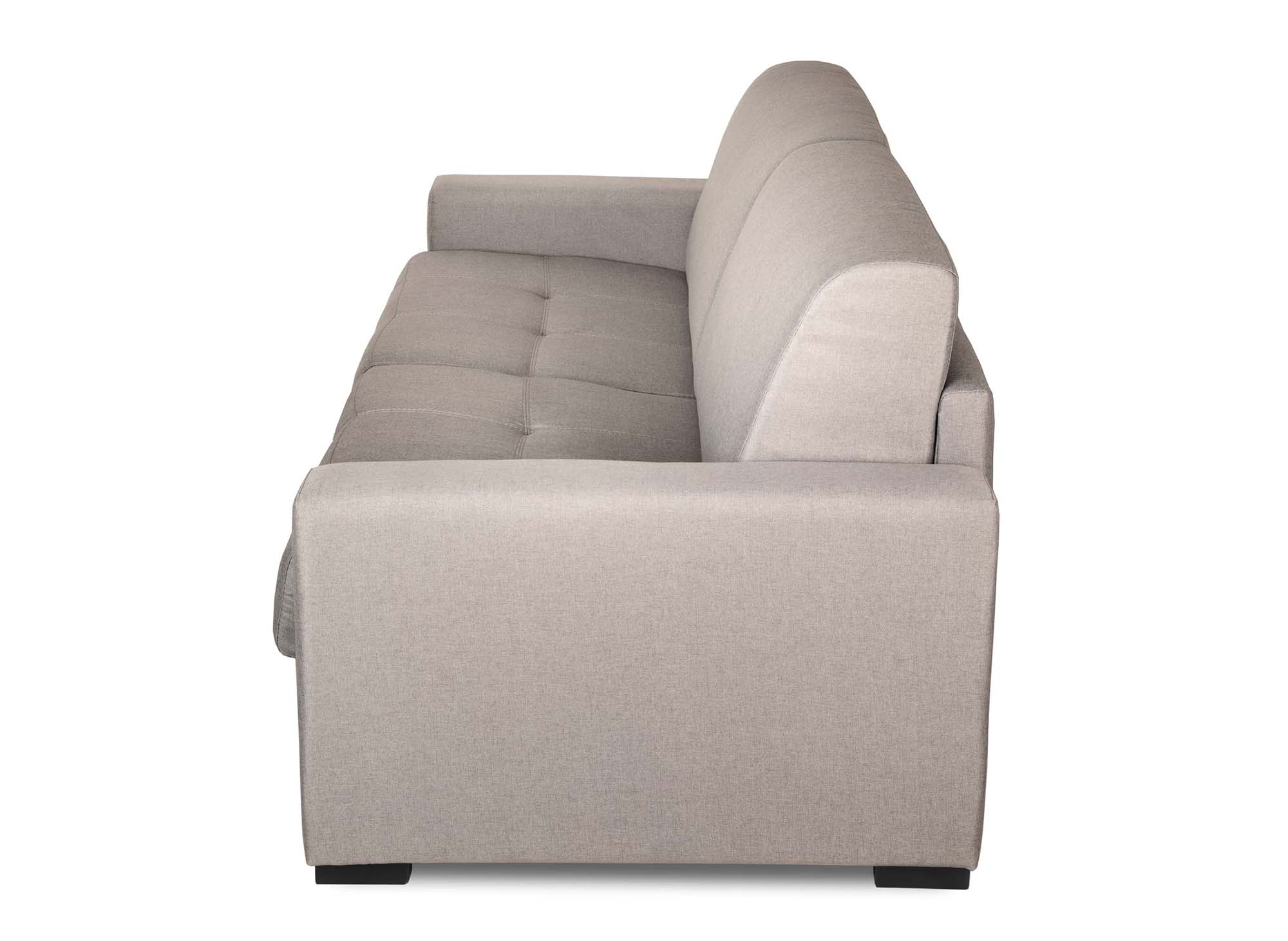 Canapé convertible 3 places LOUNA en tissu beige ouverture express