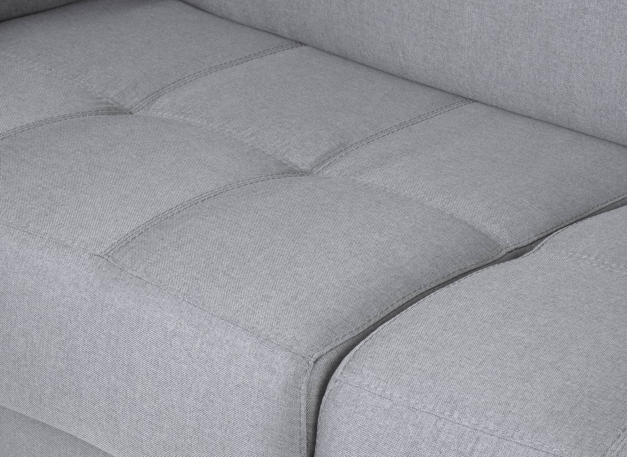 Canapé convertible 3 places LOUNA SLIM en tissu gris ouverture express