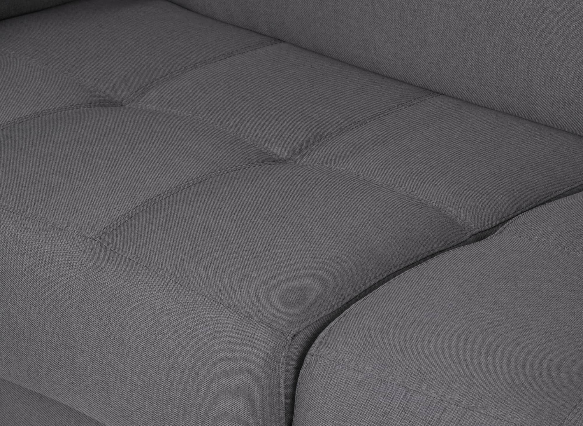 Canapé convertible 3 places LOUNA SLIM en tissu gris foncé ouverture express