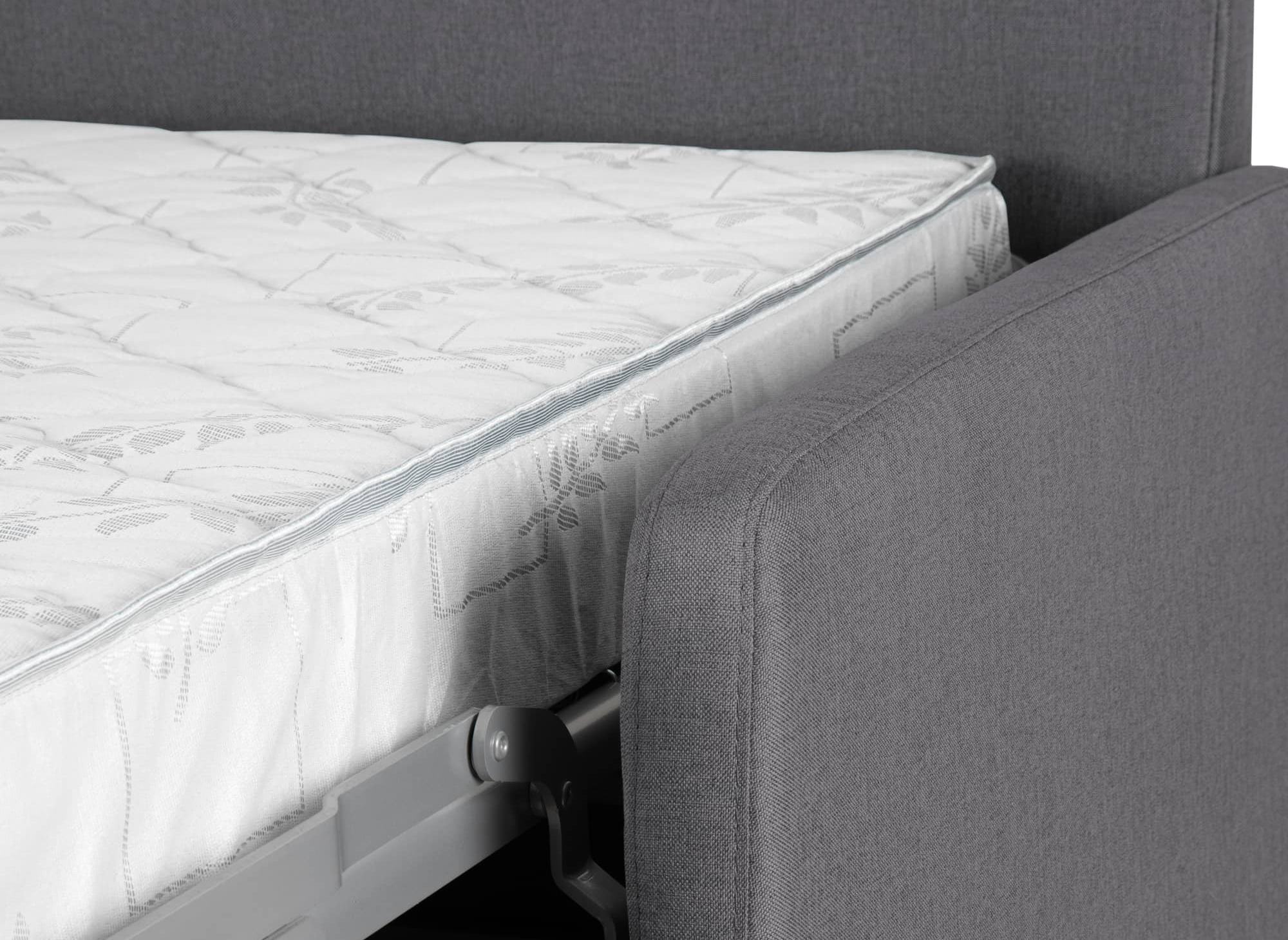 Canapé convertible 3 places LOUNA SLIM en tissu gris foncé ouverture express