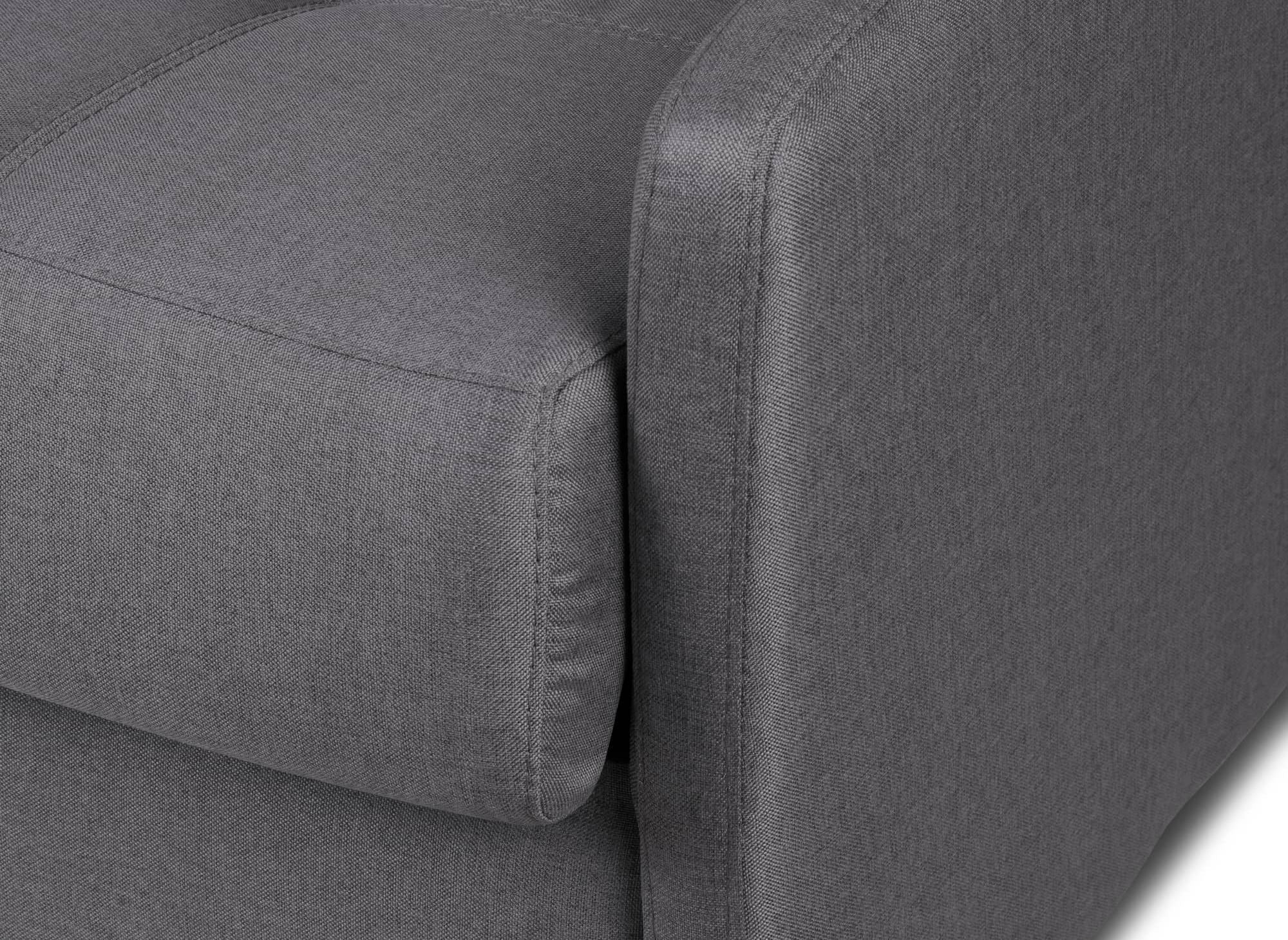 Canapé convertible 3 places LOUNA SLIM en tissu gris foncé ouverture express