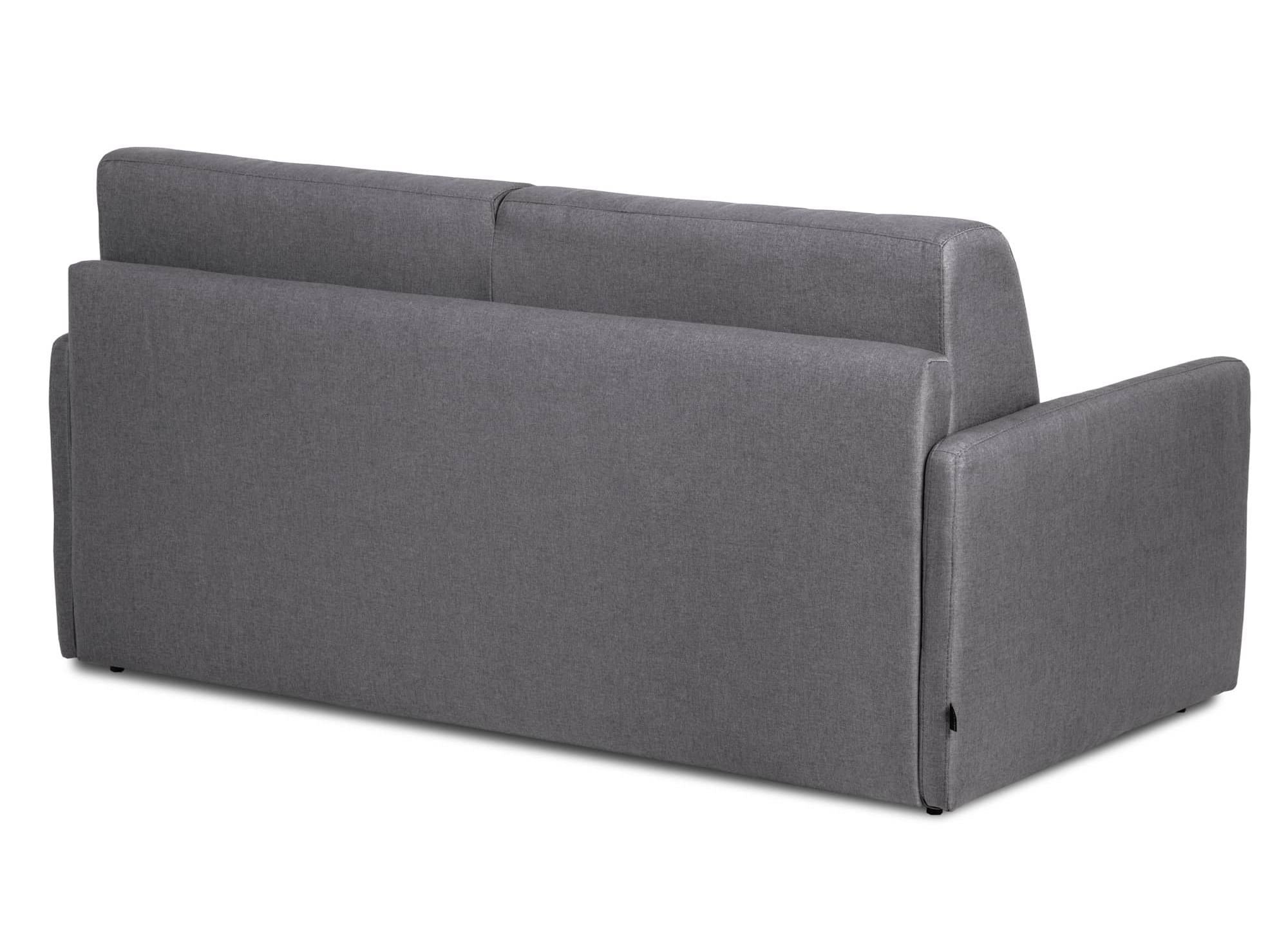 Canapé convertible 3 places LOUNA SLIM en tissu gris foncé ouverture express