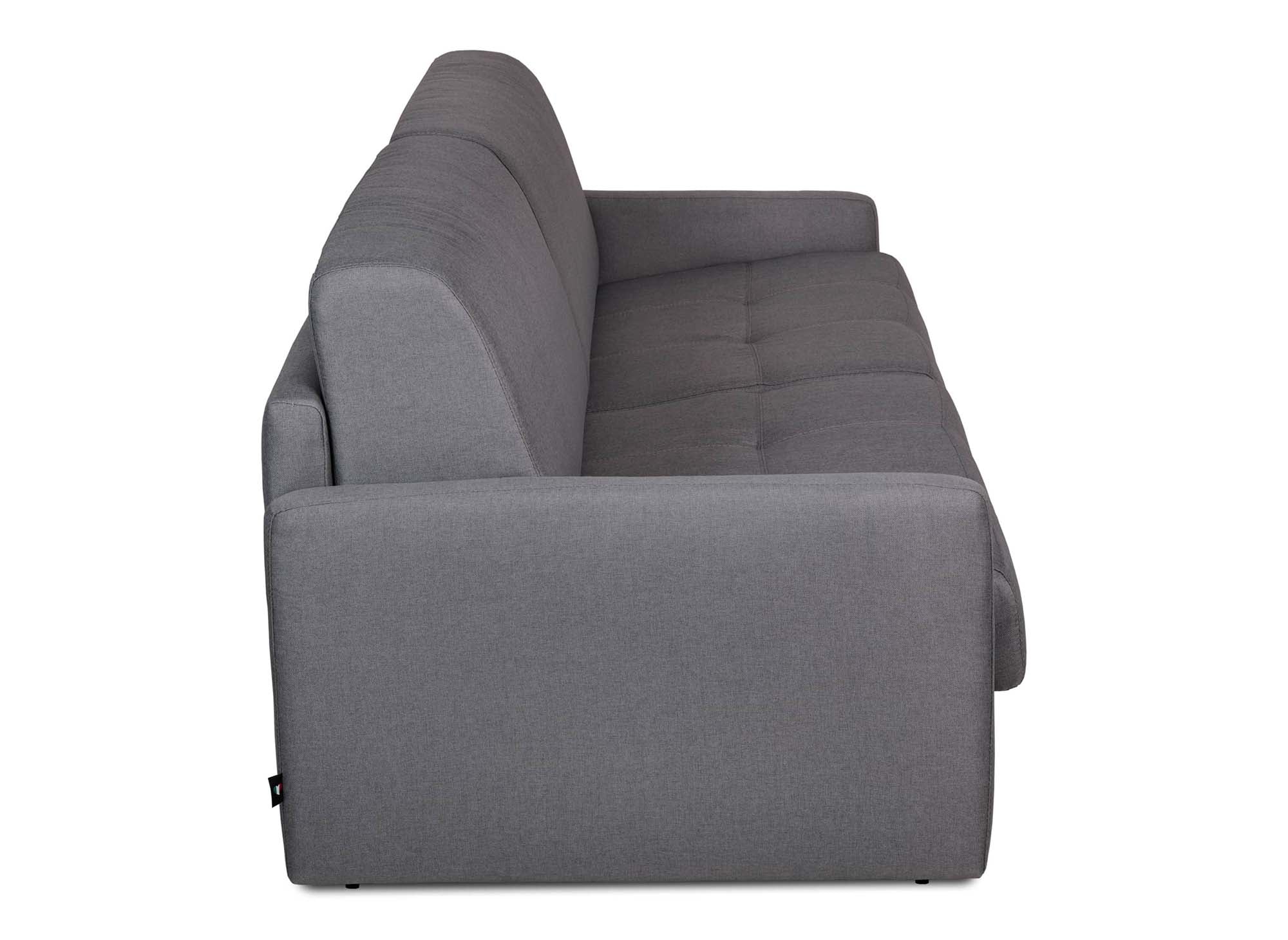 Canapé convertible 3 places LOUNA SLIM en tissu gris foncé ouverture express
