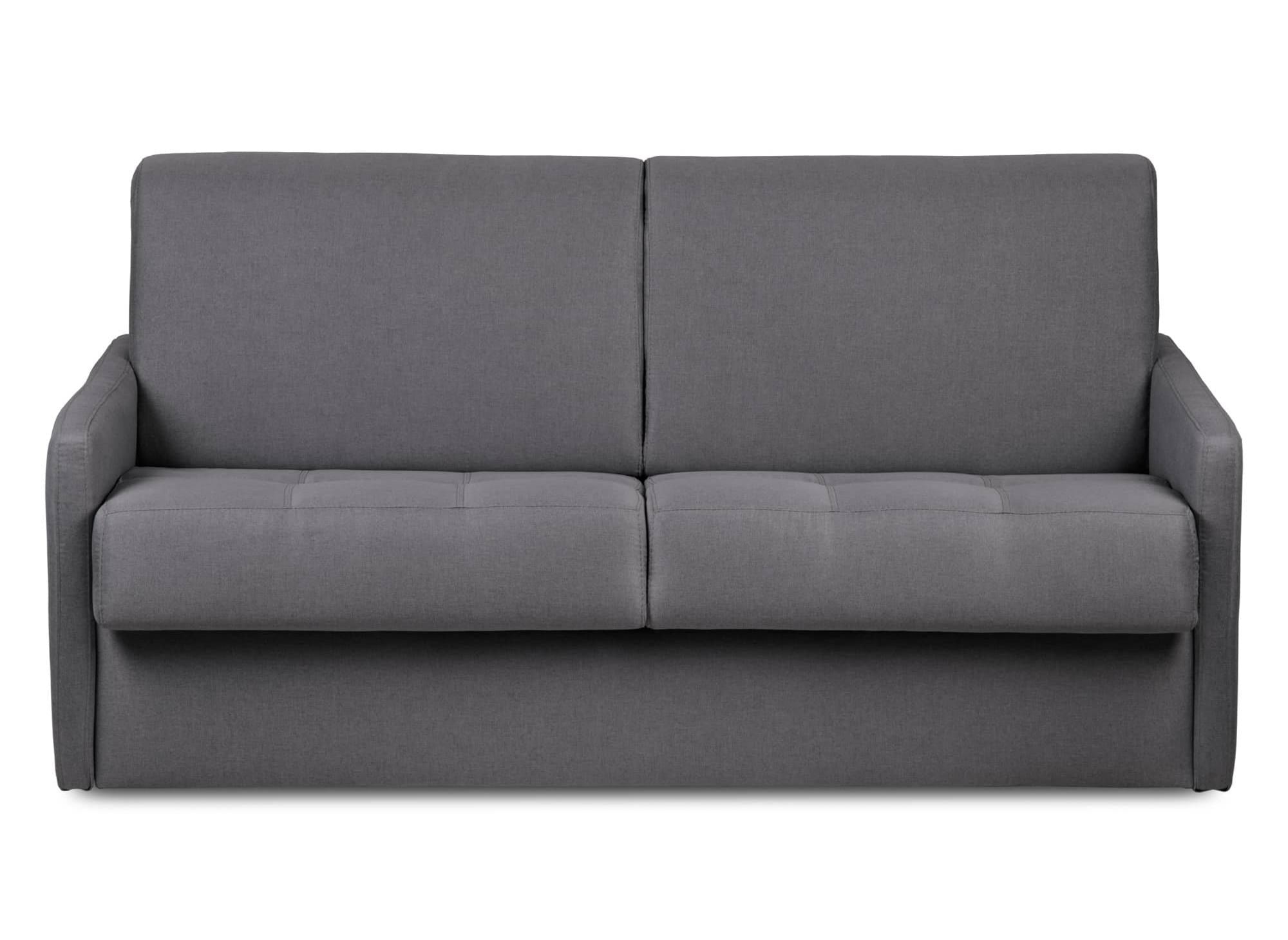 Canapé convertible 3 places LOUNA SLIM en tissu gris foncé ouverture express