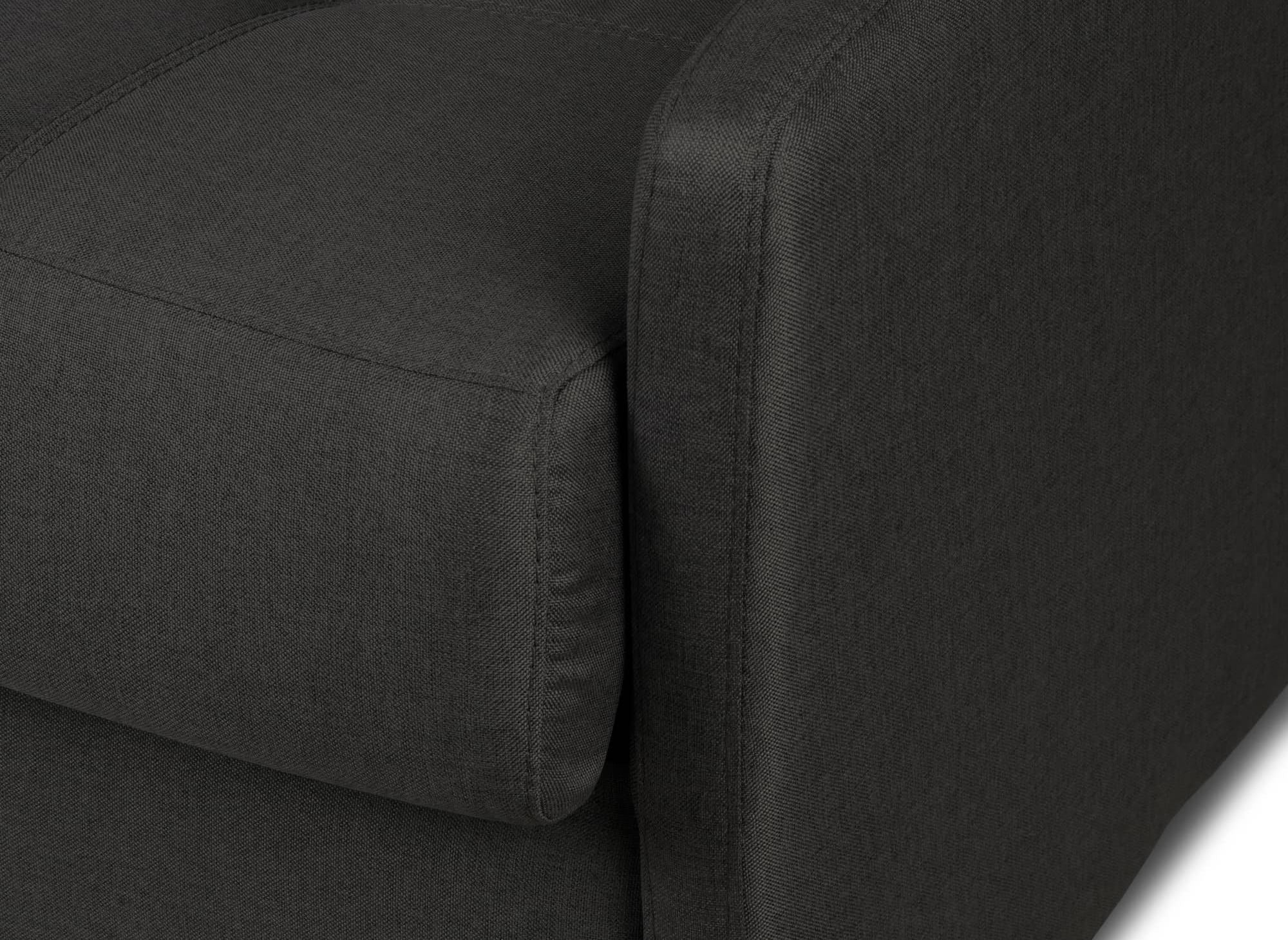 Canapé convertible 3 places LOUNA SLIM en tissu gris anthracite ouverture express