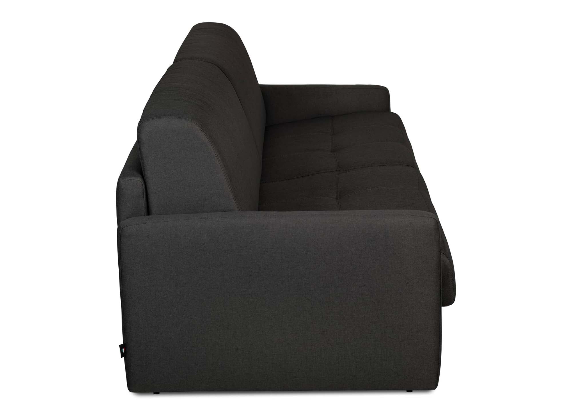 Canapé convertible 3 places LOUNA SLIM en tissu gris anthracite ouverture express