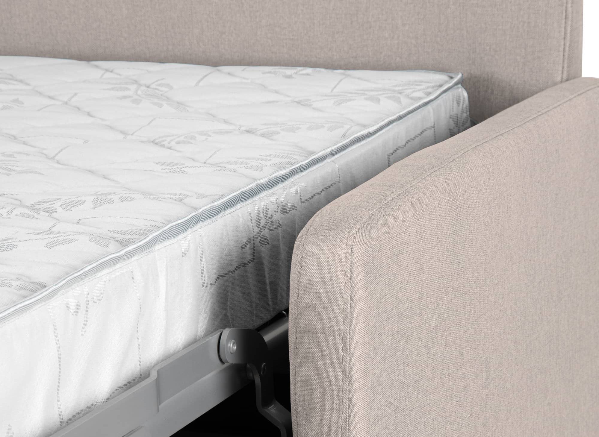 Canapé convertible 3 places LOUNA SLIM en tissu beige ouverture express