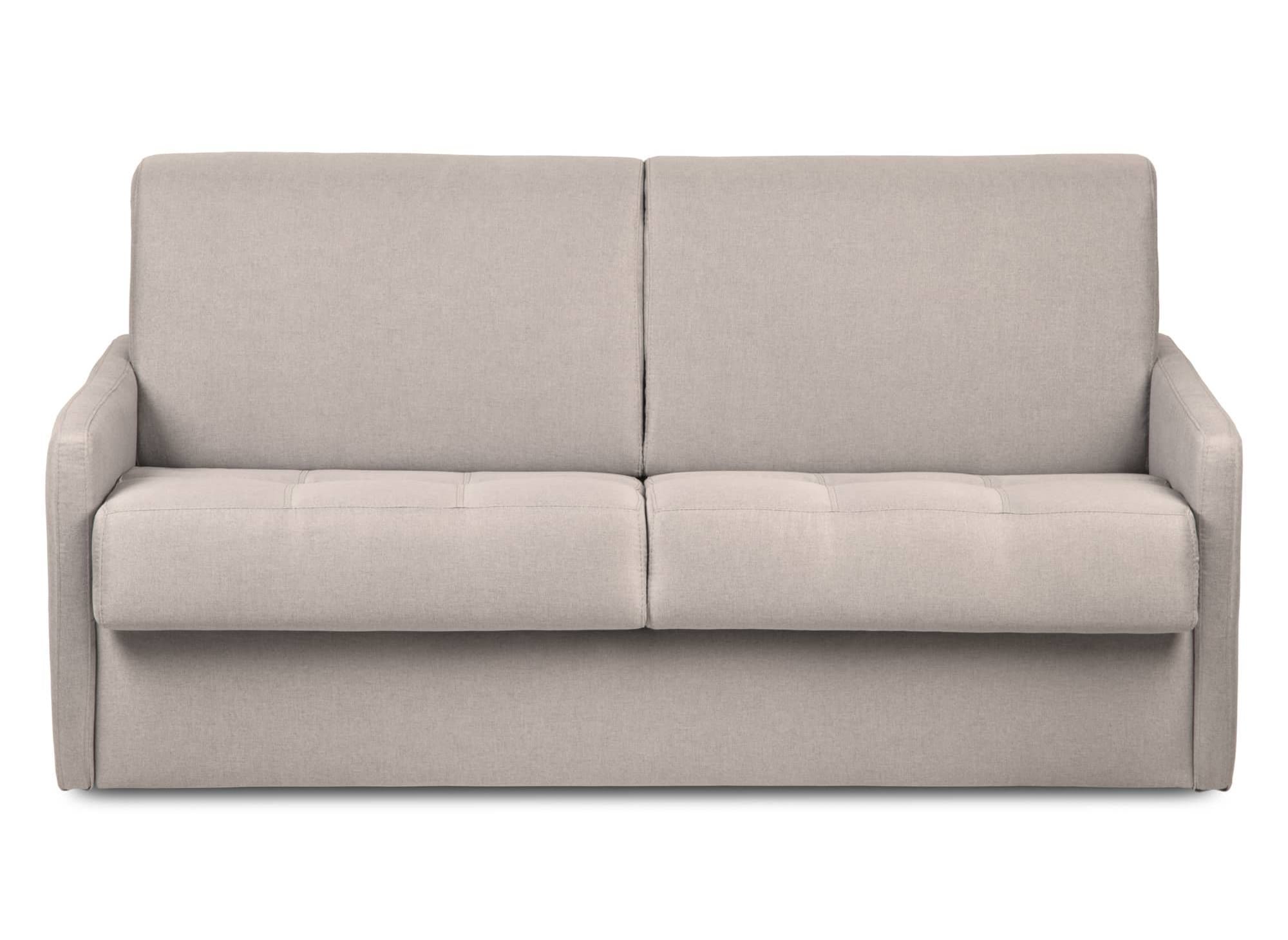 Canapé convertible 3 places LOUNA SLIM en tissu beige ouverture express