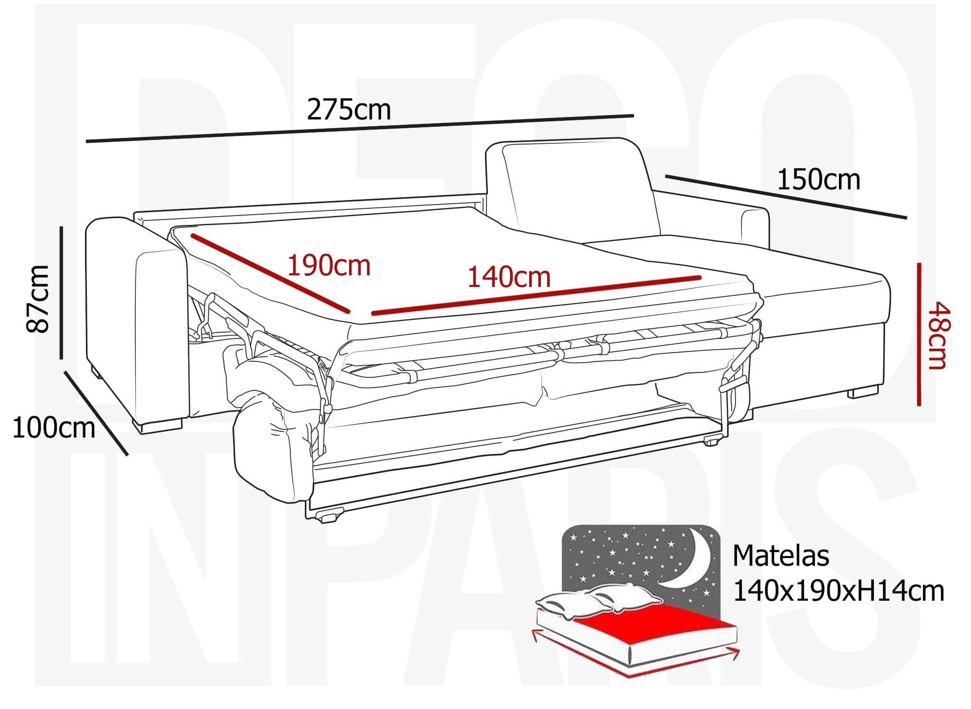 Canapé d'angle réversible convertible express en tissu gris carbon LOUNA
