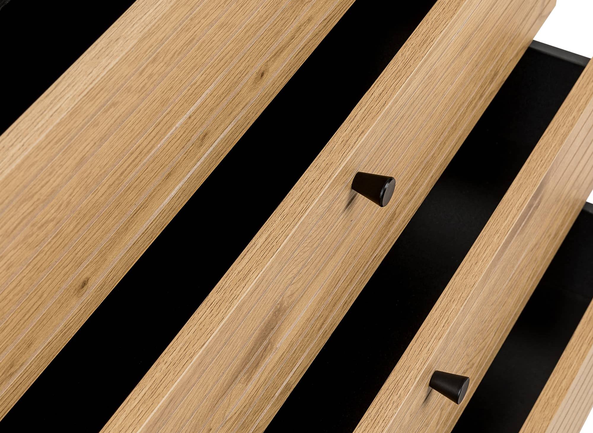 Commode basse 4 tiroirs en bois et métal noir DARYL