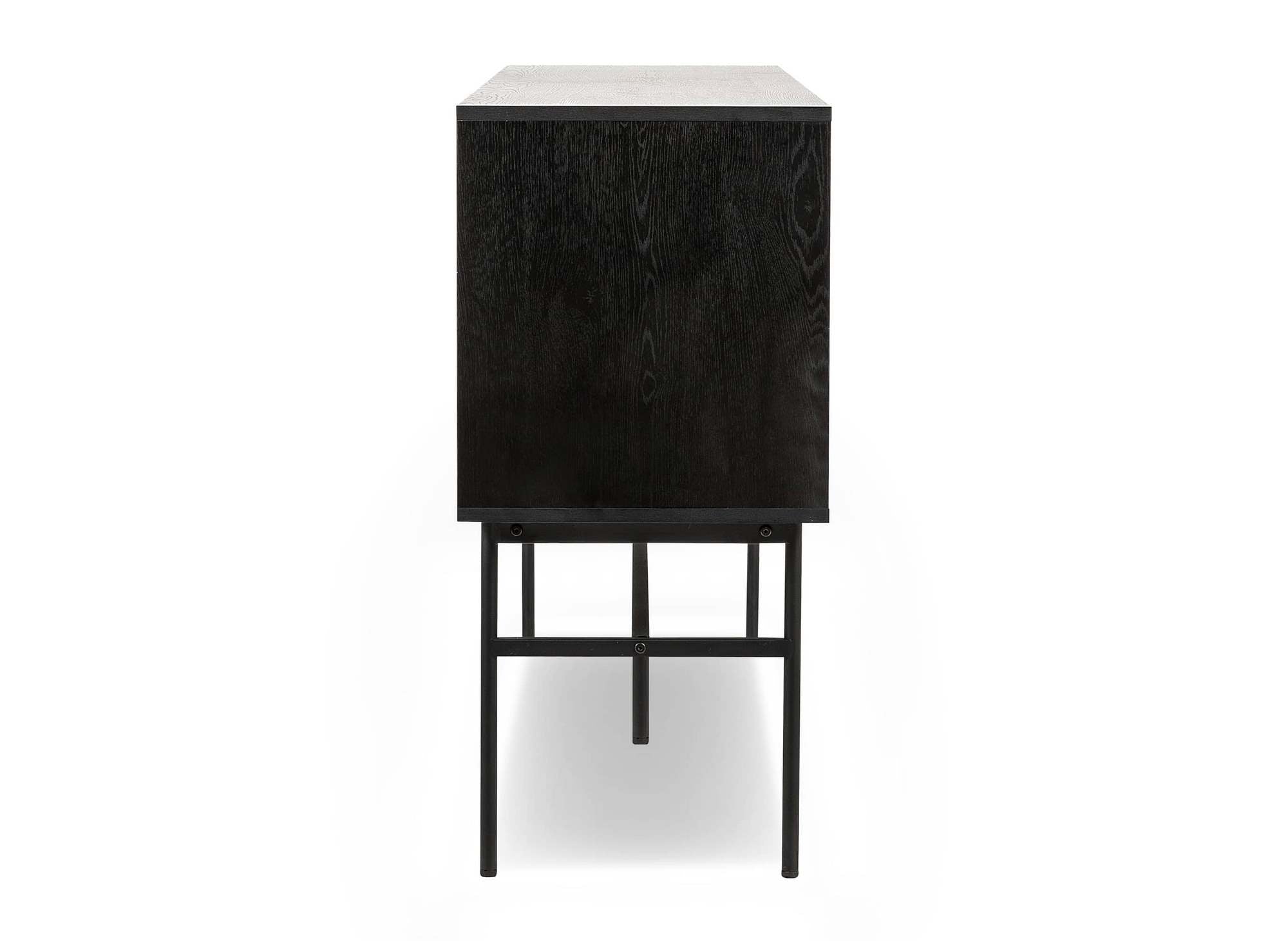 Buffet enfilade 3 tiroirs 2 portes en bois et métal noir DARYL