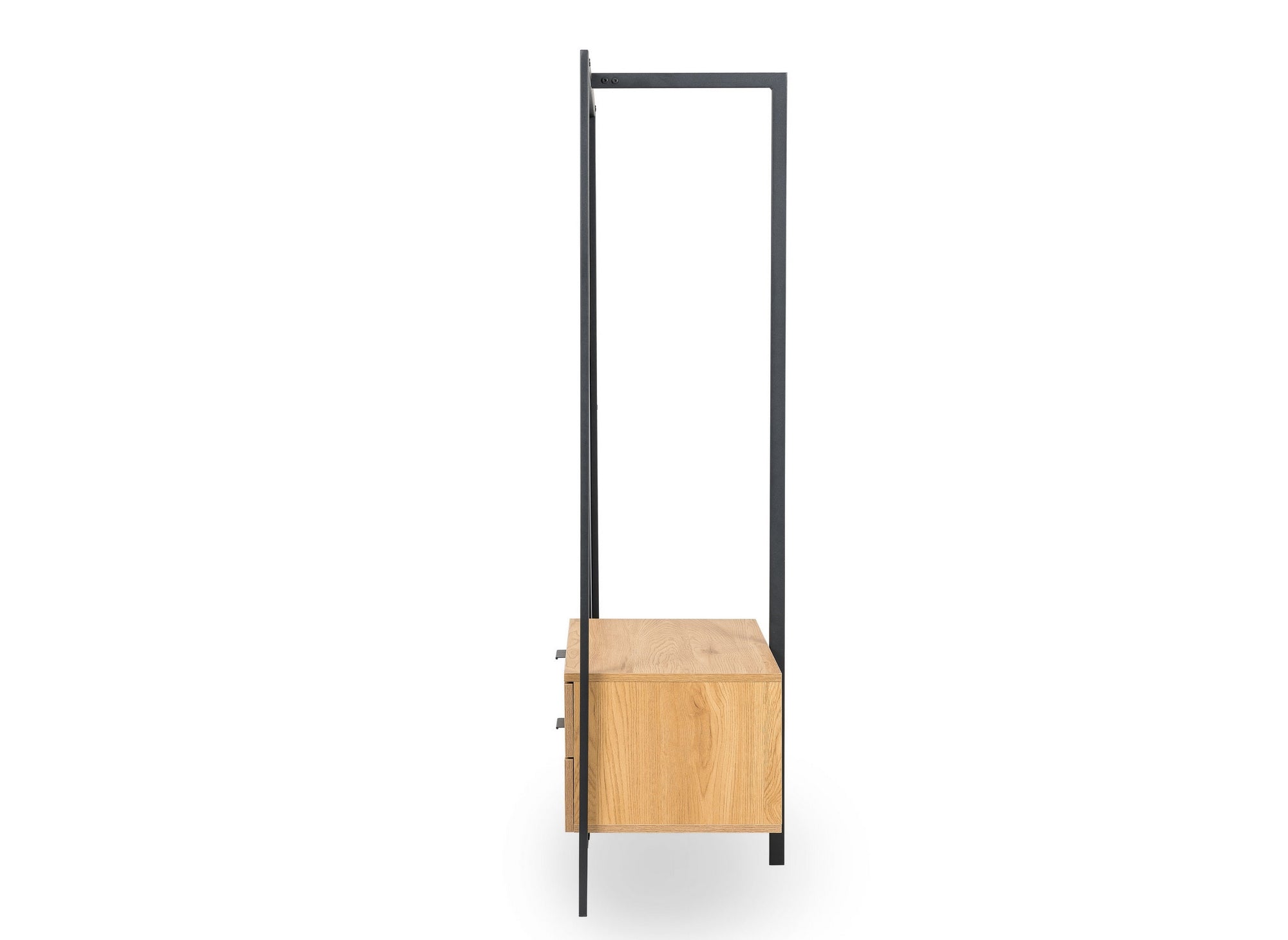 Meuble d'entrée avec armoire miroir et 2 tiroirs en bois et métal GLENN