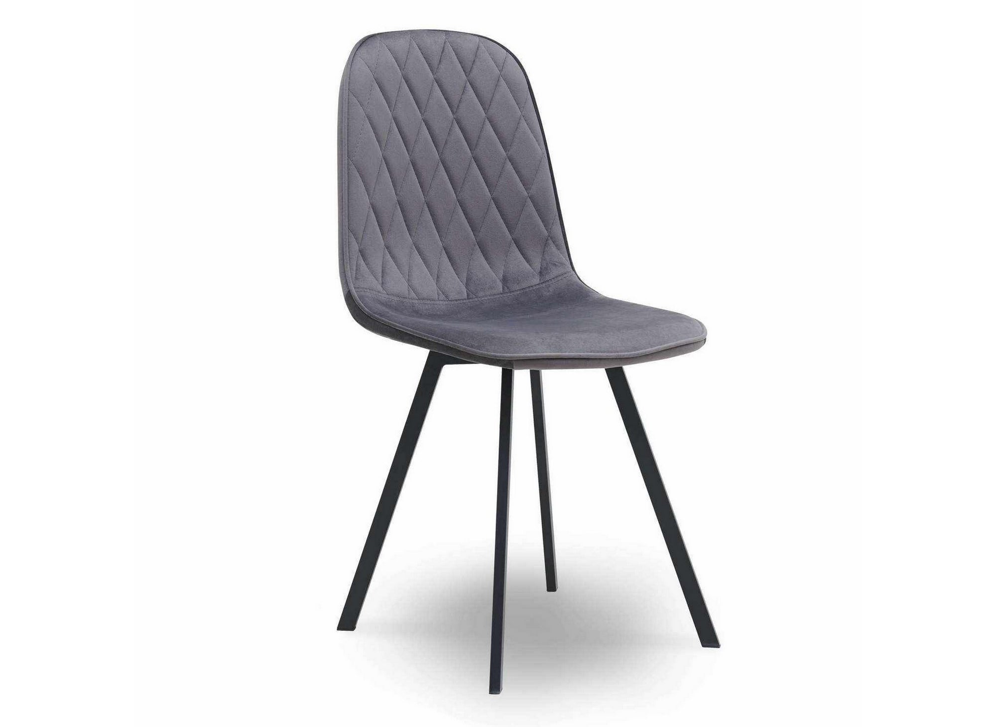 Lot de 4 chaises en tissu velours gris AMBRE
