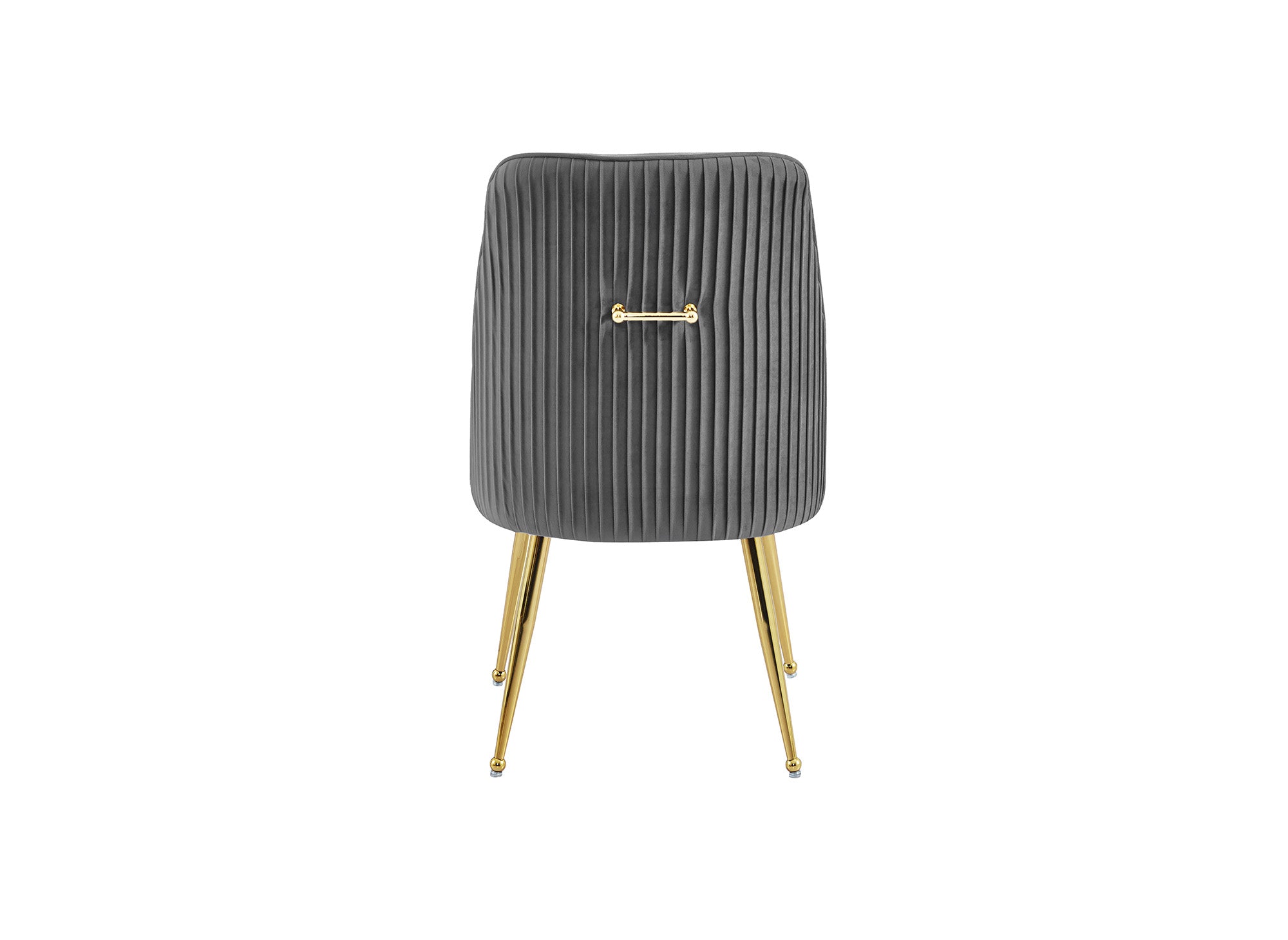Lot de 2 chaises en velours gris pieds en métal doré DORY
