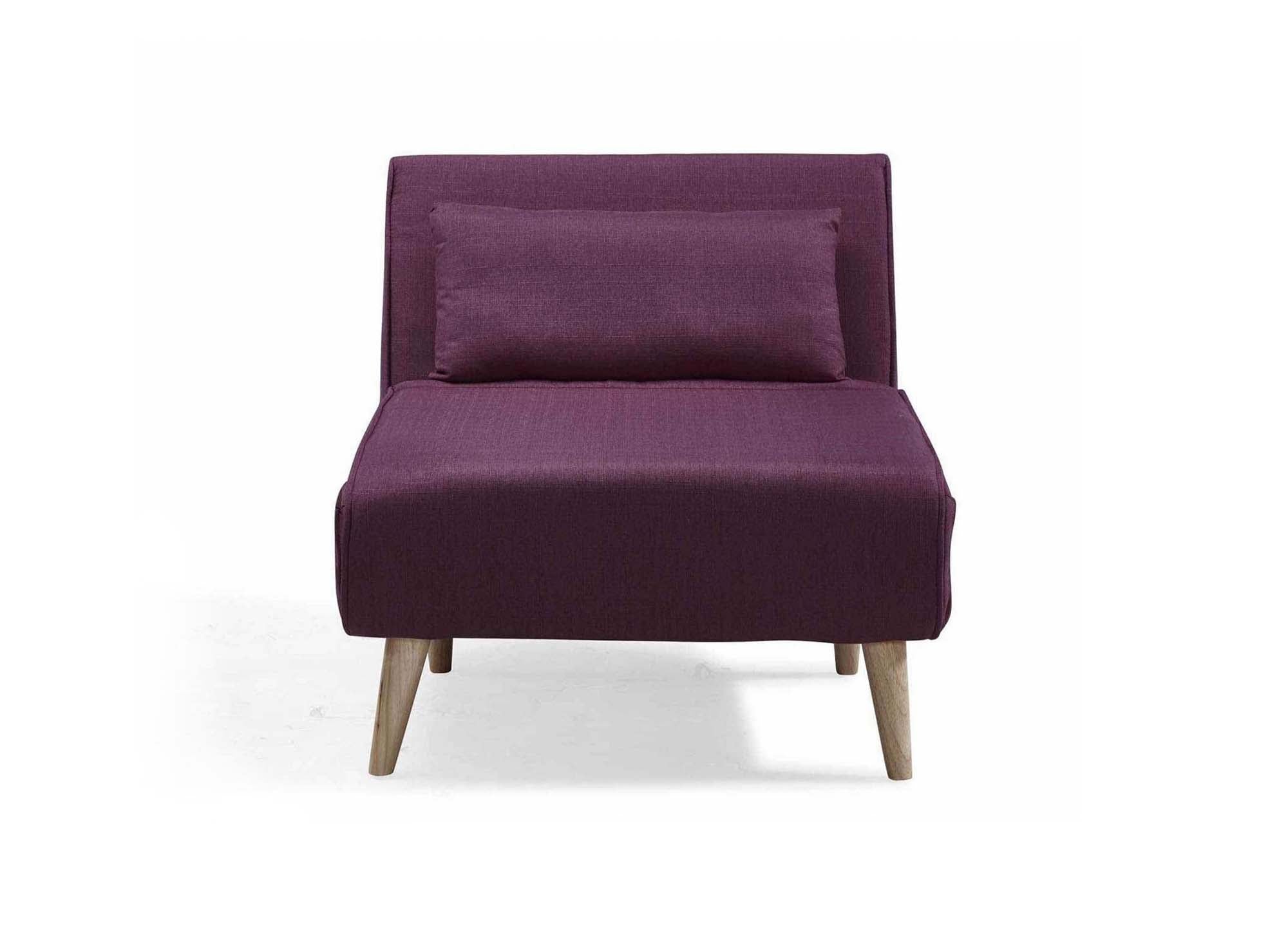 Fauteuil convertible en tissu violet TONKA