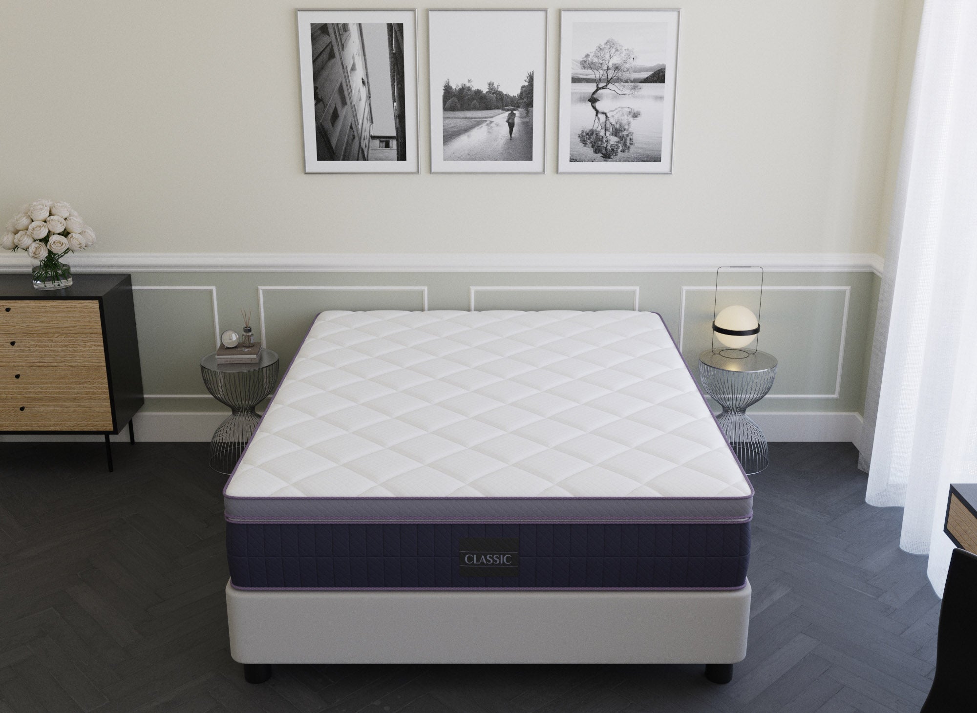 Matelas hybride CLASSIC 140 x 190 cm ressorts ensachés et mémoire de forme épaisseur 31 cm
