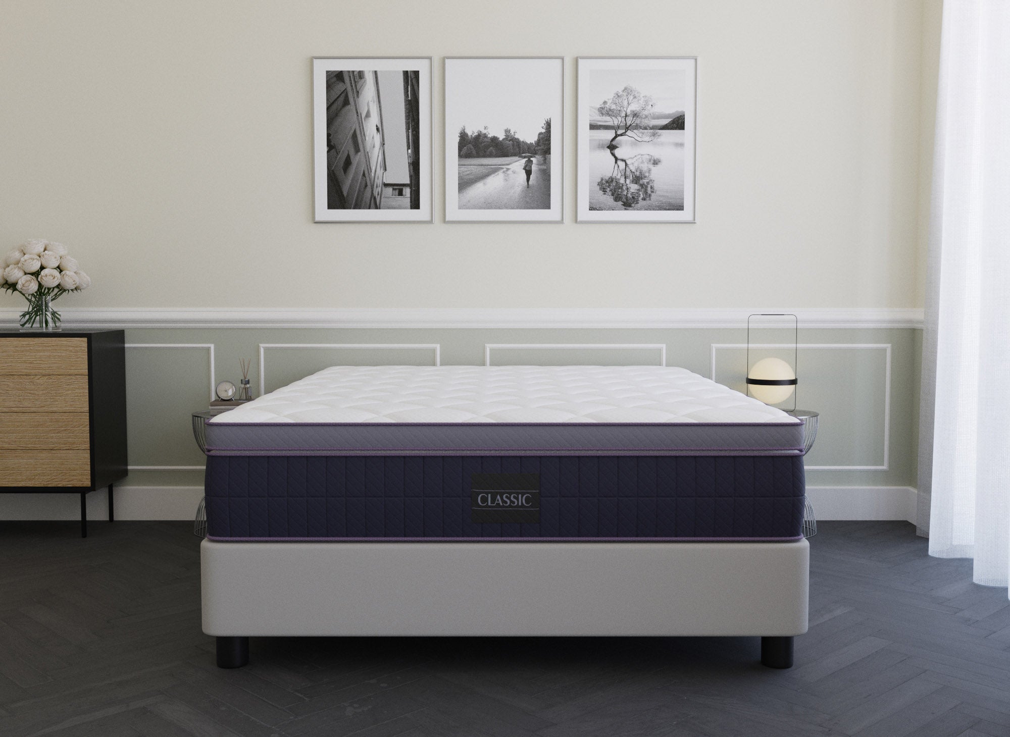 Matelas hybride CLASSIC 180 x 200 cm ressorts ensachés et mémoire de forme épaisseur 31 cm