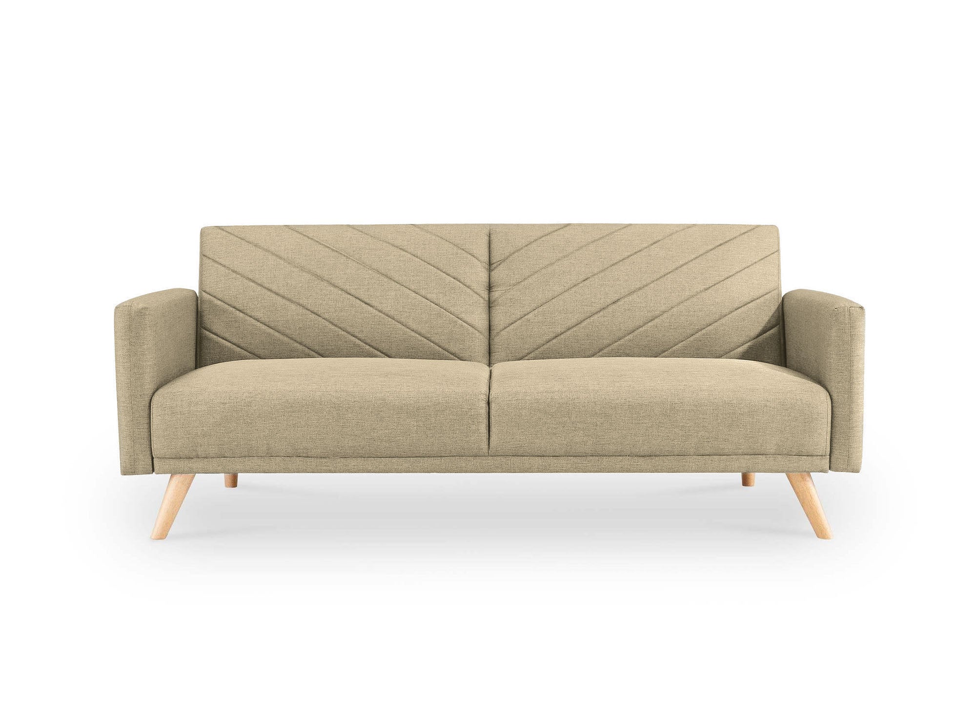 Canapé 3 places convertible scandinave en tissu beige BALDER