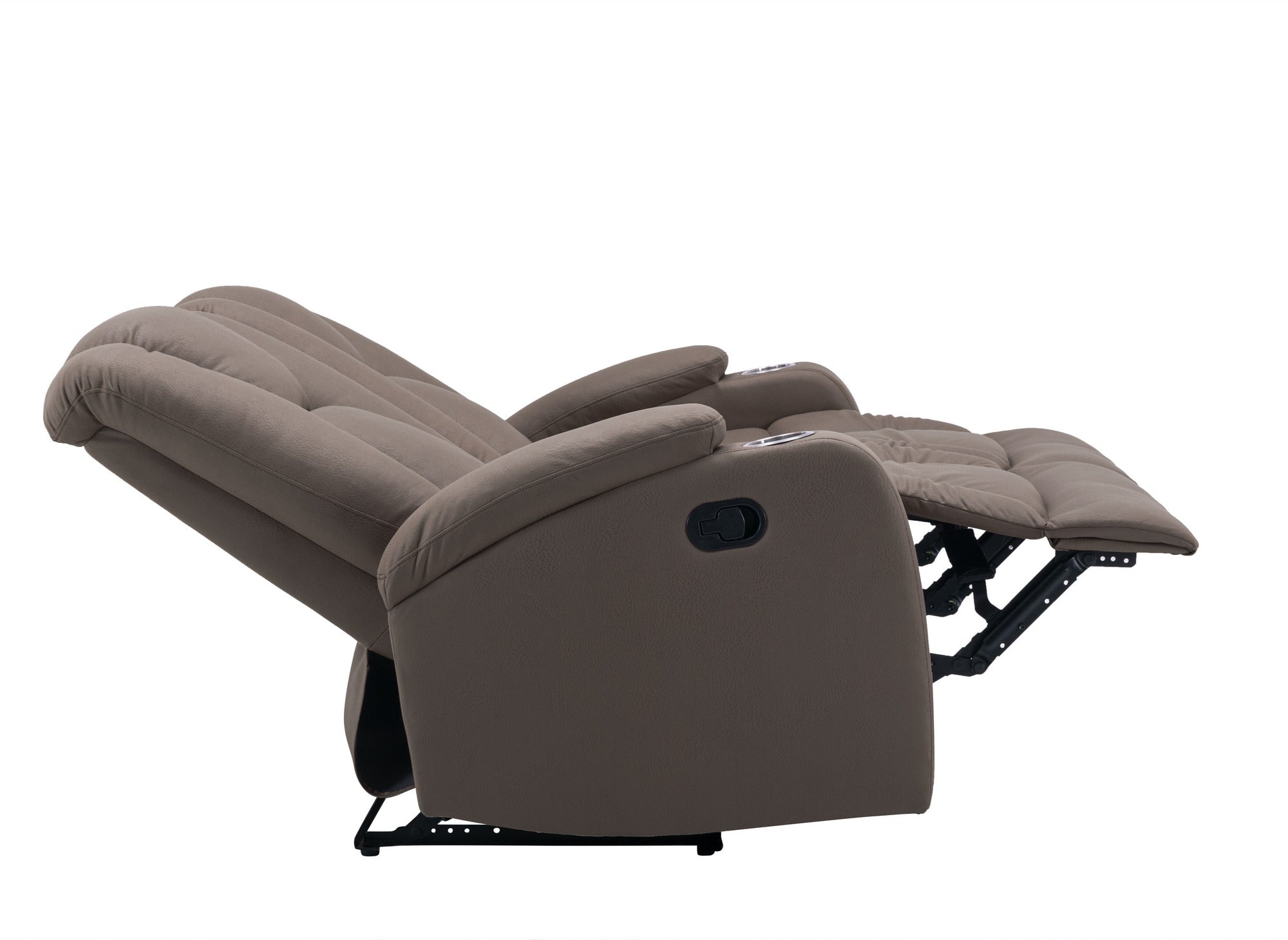 Canapé 2 places relax en tissu microfibre marron CLARENCE
