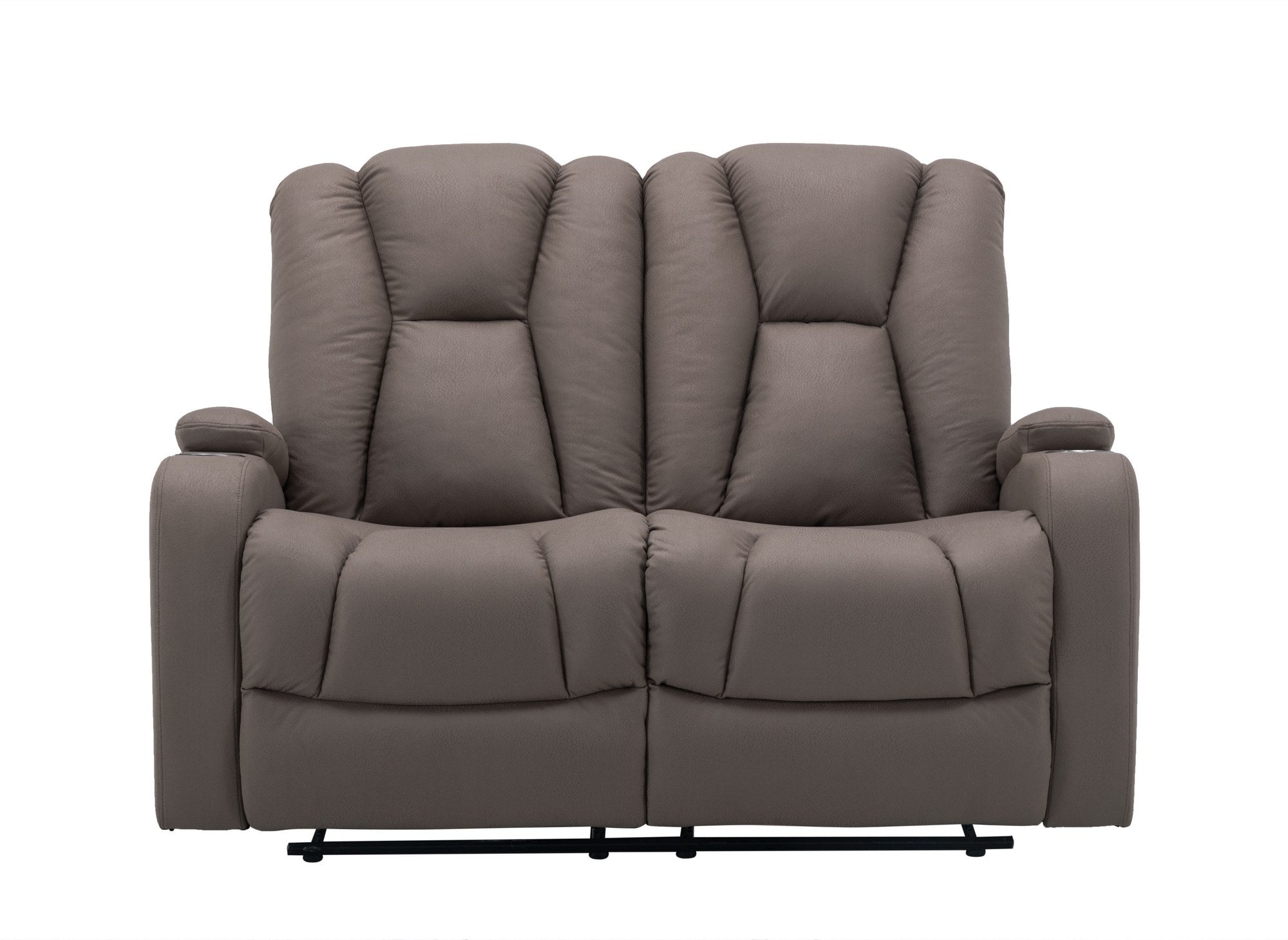 Canapé 2 places relax en tissu microfibre marron CLARENCE