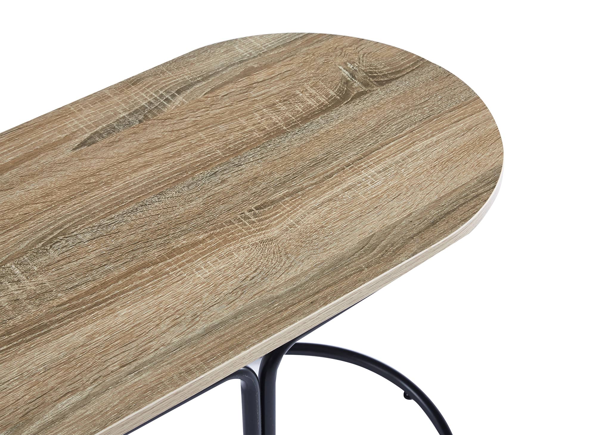 Ensemble table basse couleur bois avec 2 poufs en tissu gris foncé JUDITH