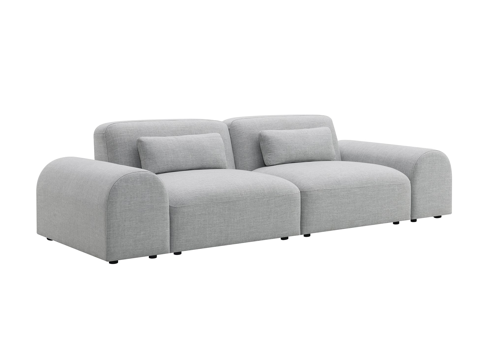 Canapé contemporain 3 places en tissu gris EMMA