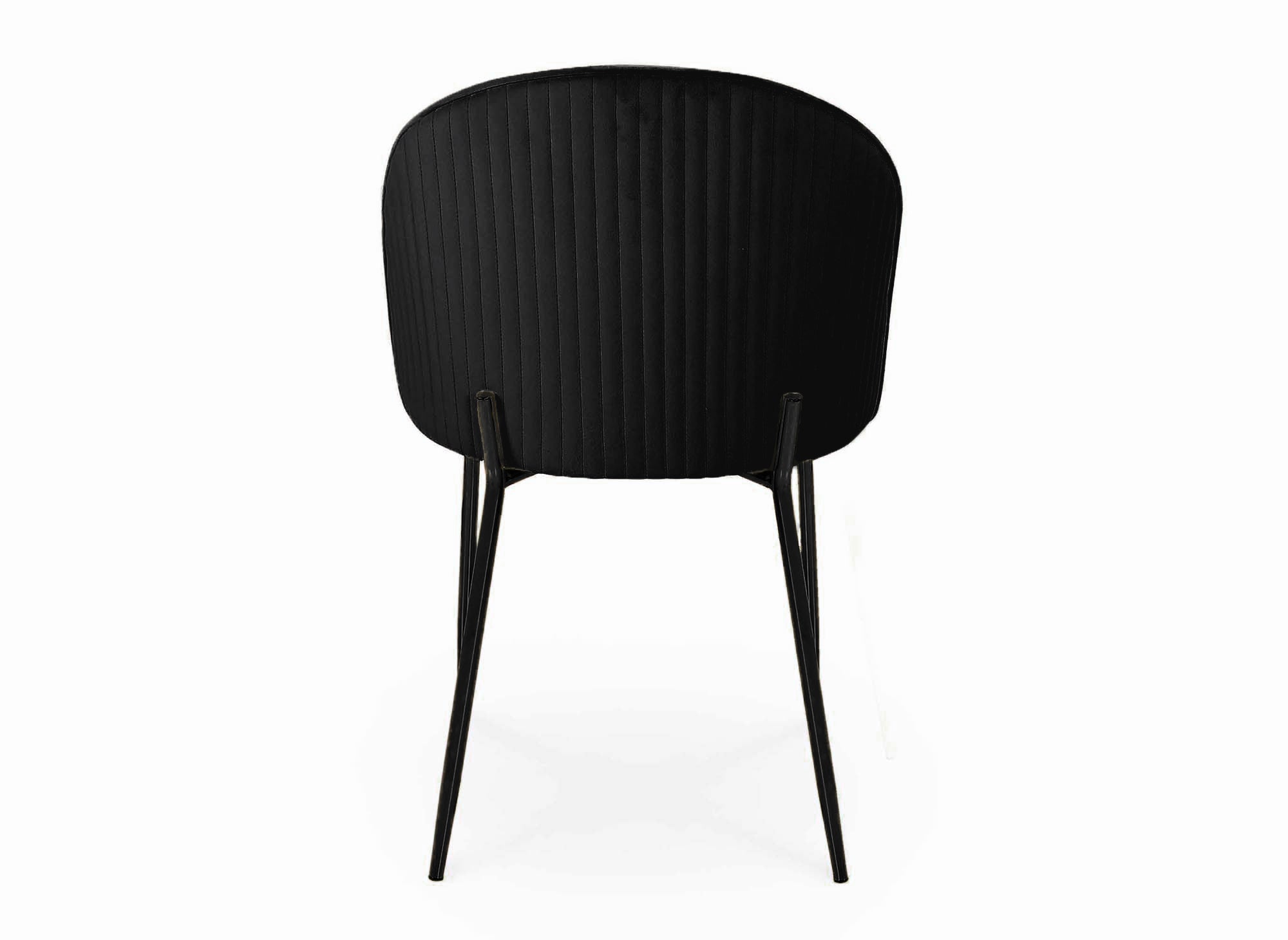 Lot de 2 chaises design en velours noir pieds noirs ARABEL