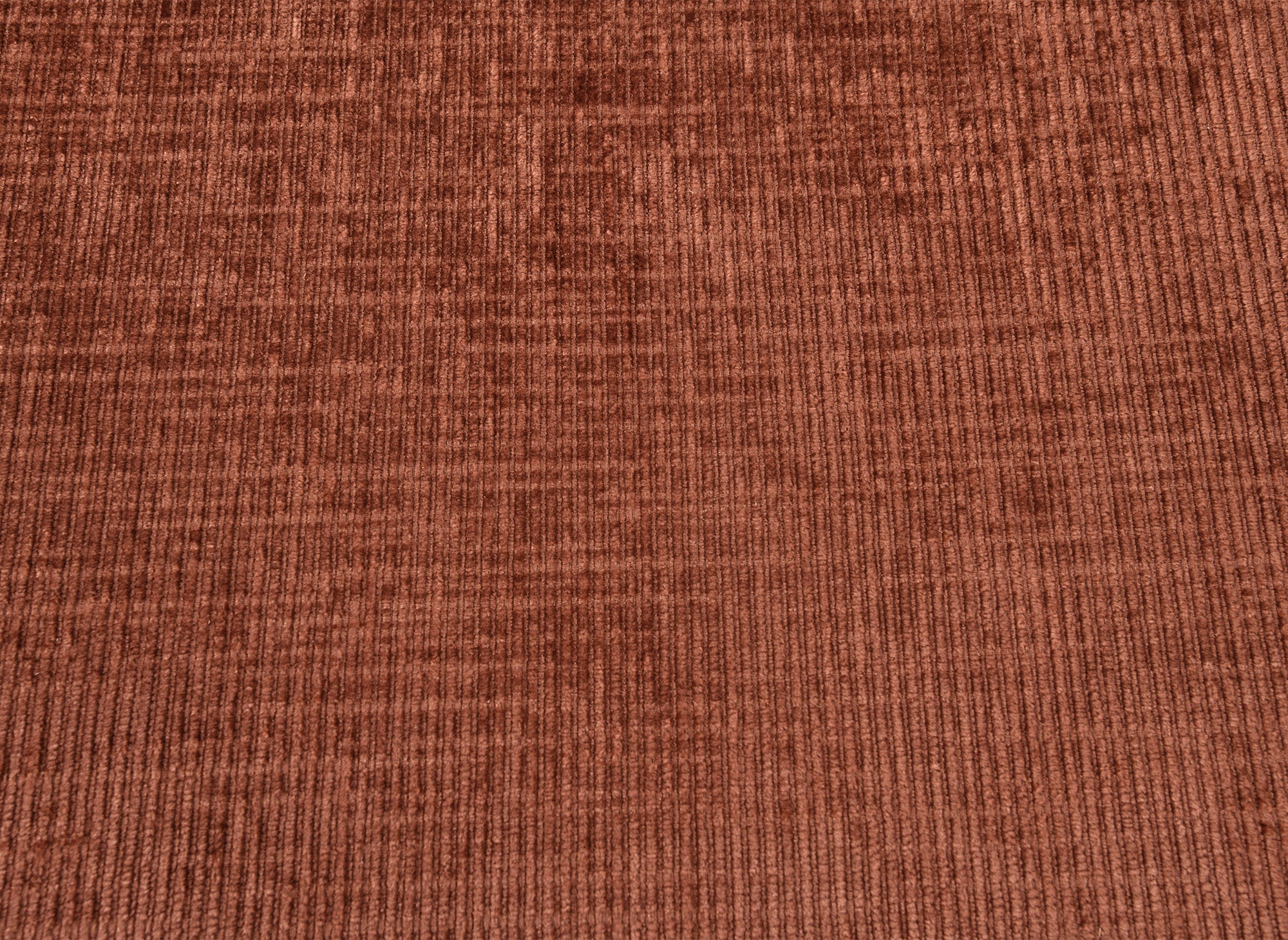 Canapé d'angle convertible avec coffre en velours chiné terracotta LUFY - Angle droit