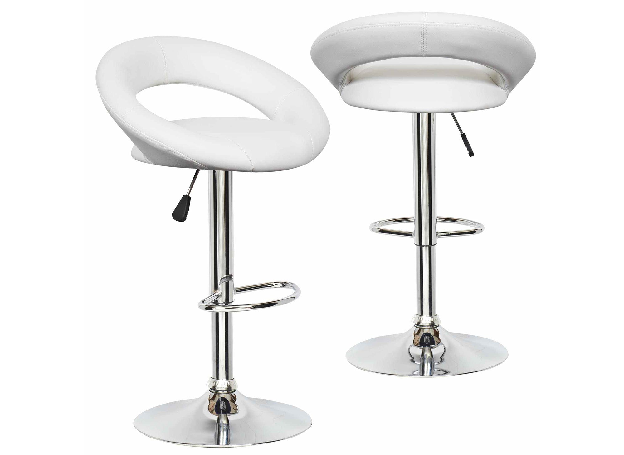 Lot de 2 tabourets de bar blanc JETI
