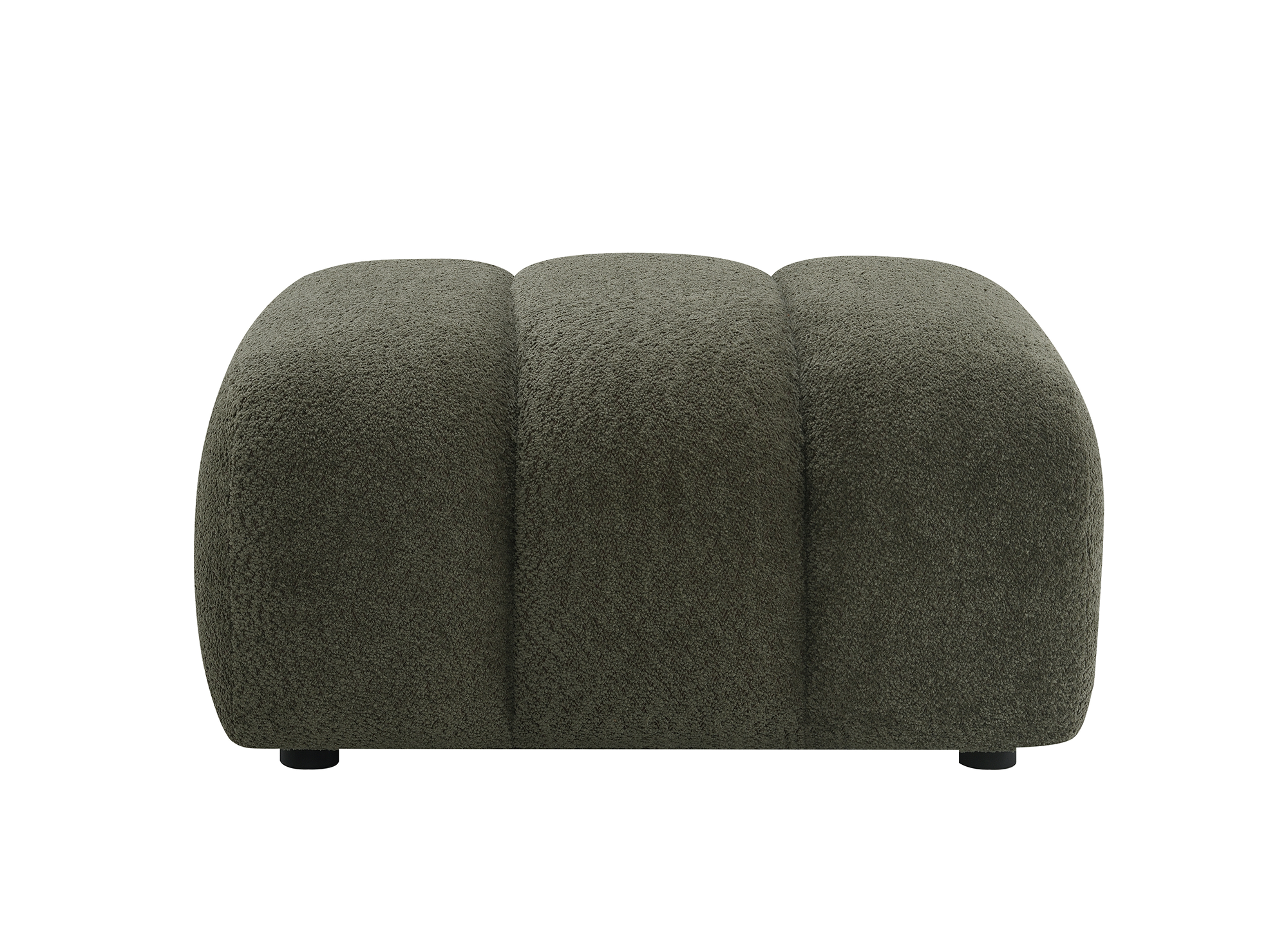 Pouf en tissu bouclette vert AELIS
