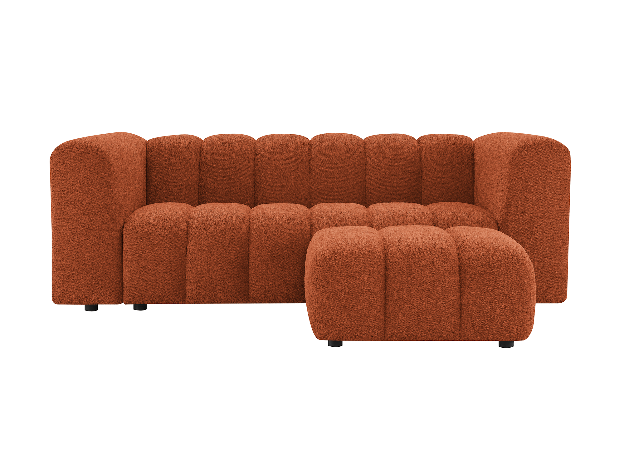 Pouf en tissu bouclette terracotta AELIS