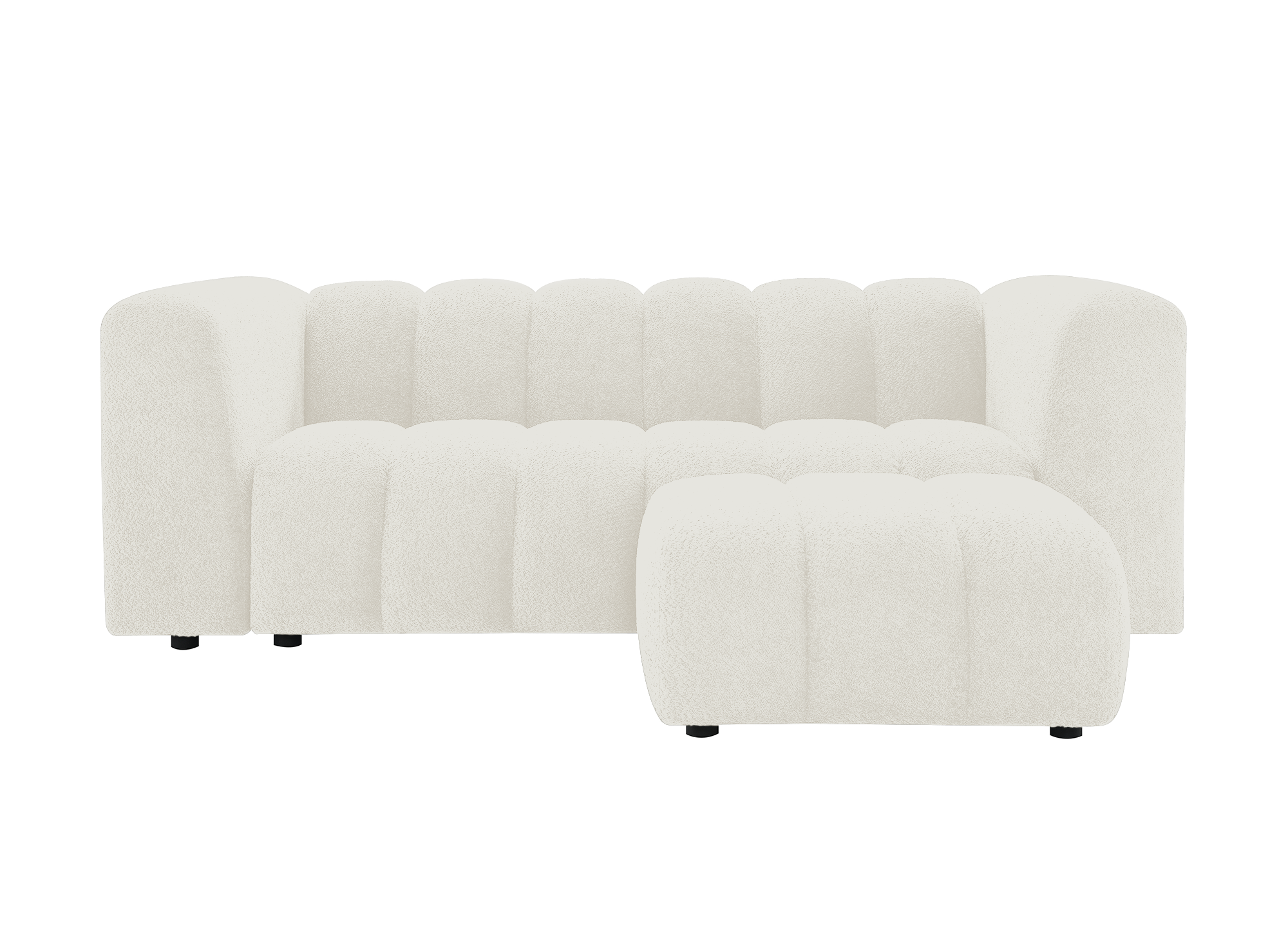 Pouf en tissu bouclette écru AELIS