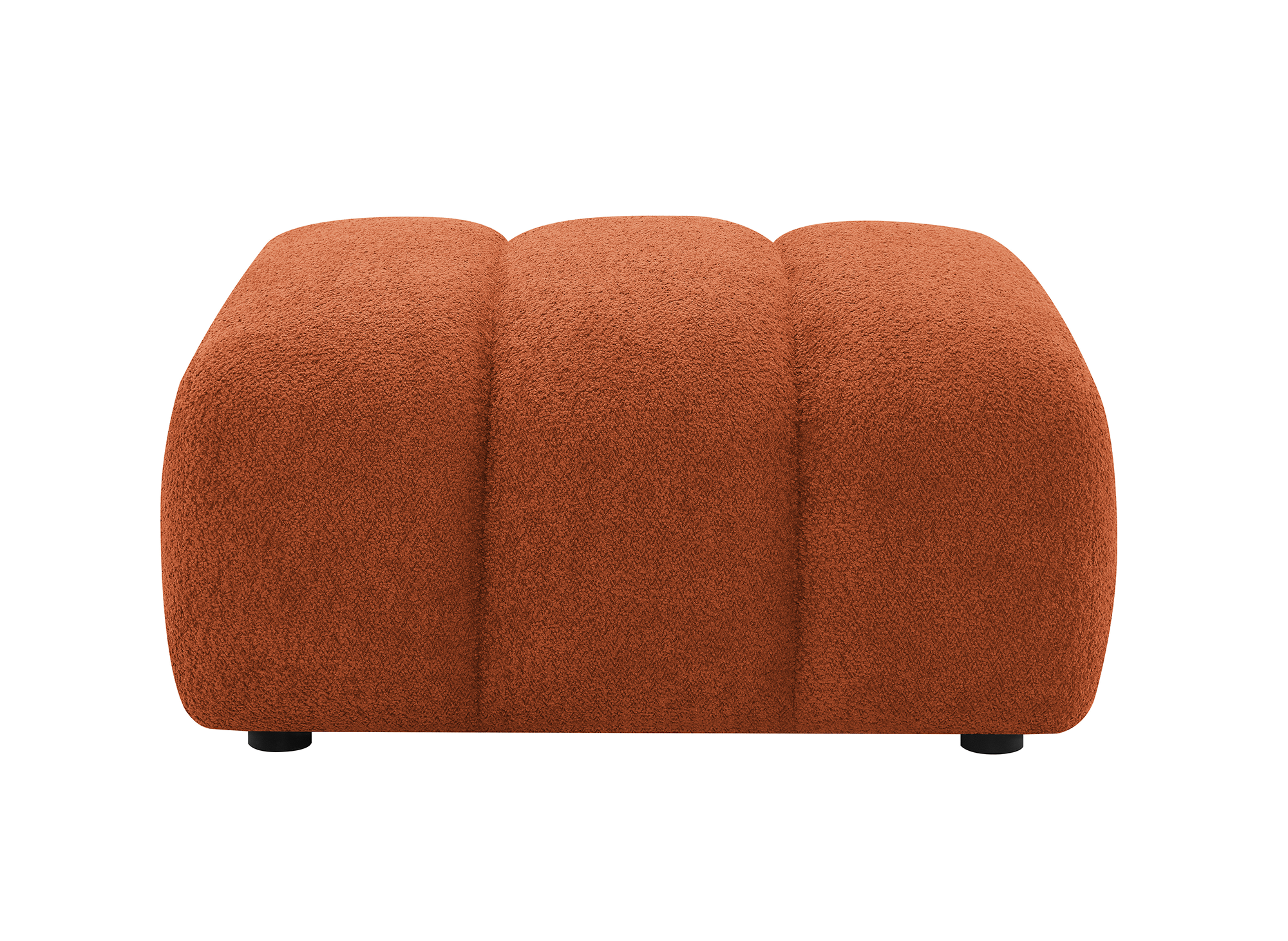 Pouf en tissu bouclette terracotta AELIS