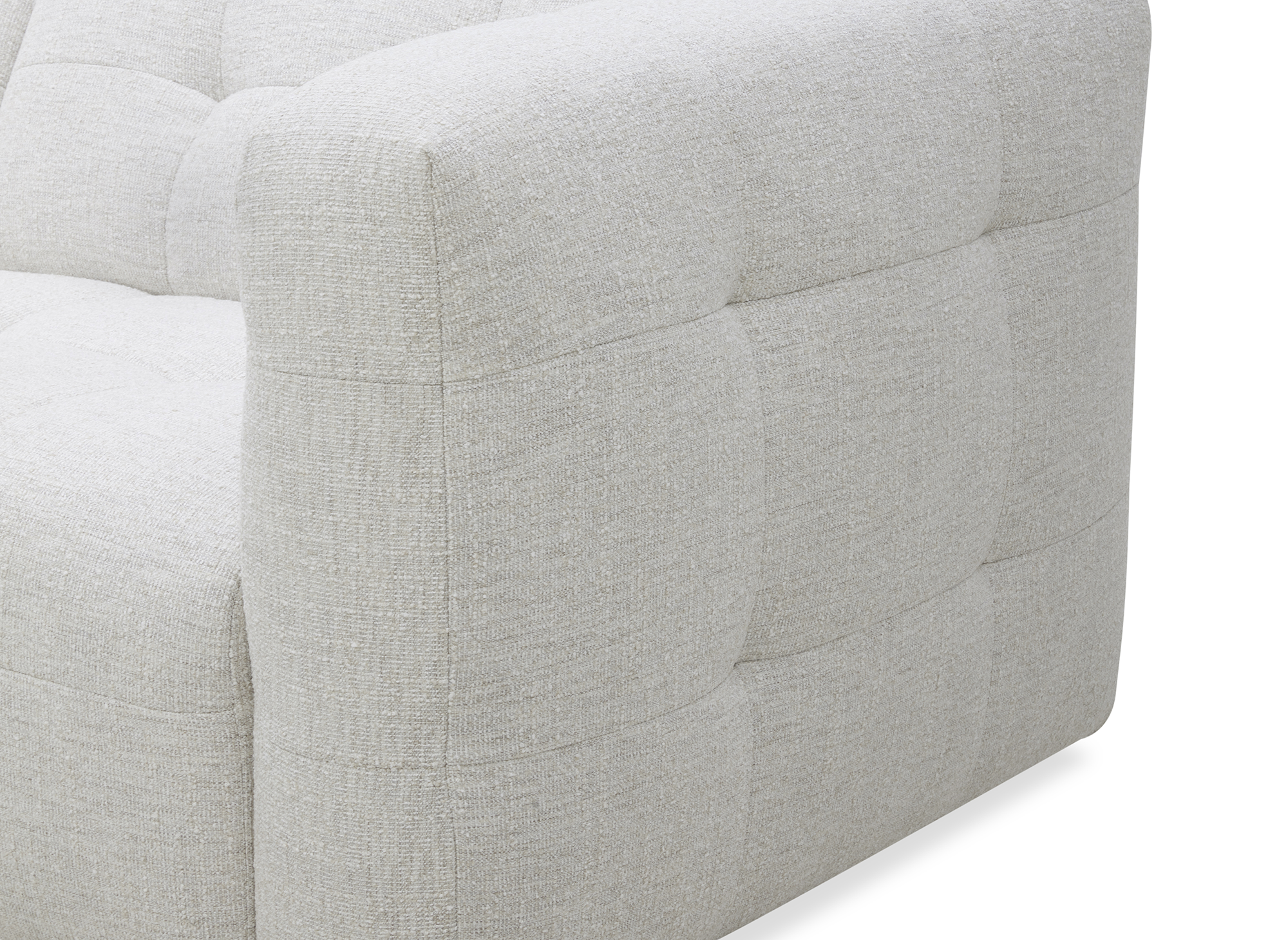 Canapé droit 5 places en velours texturé beige ARELIA