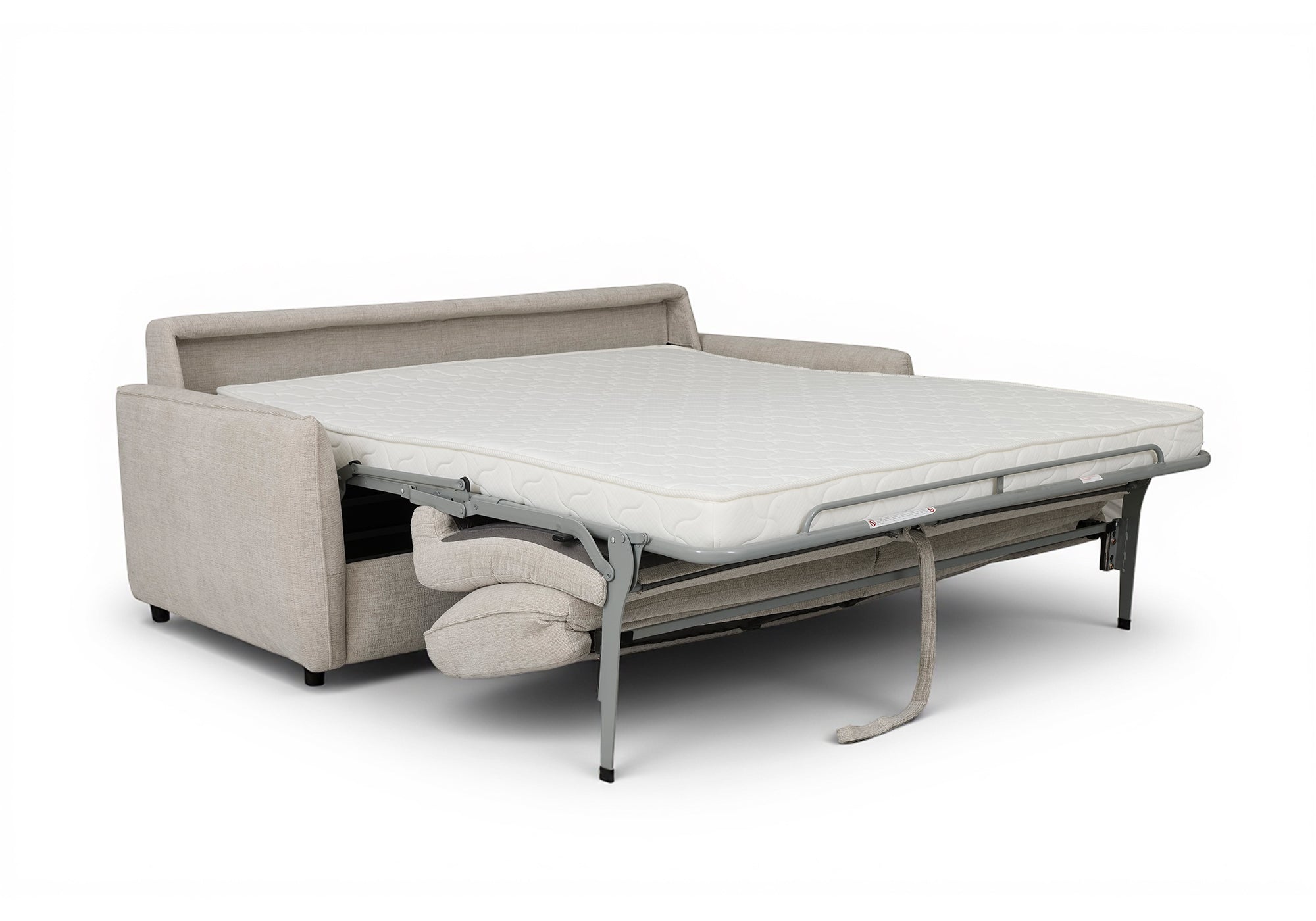 Canapé convertible express 3 places en velours texturé beige CHIARA
