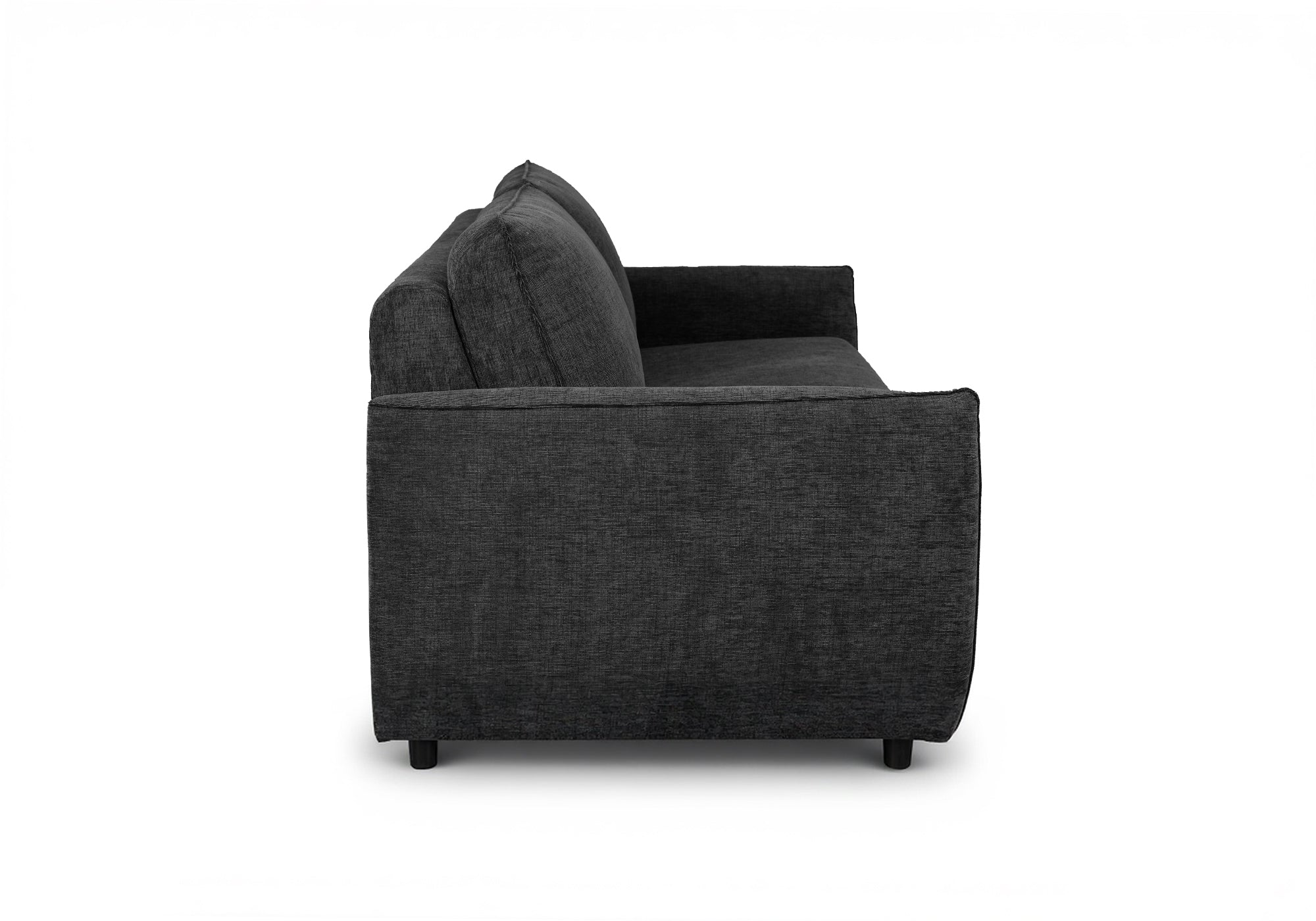 Canapé convertible express 3 places en velours texturé gris foncé CHIARA