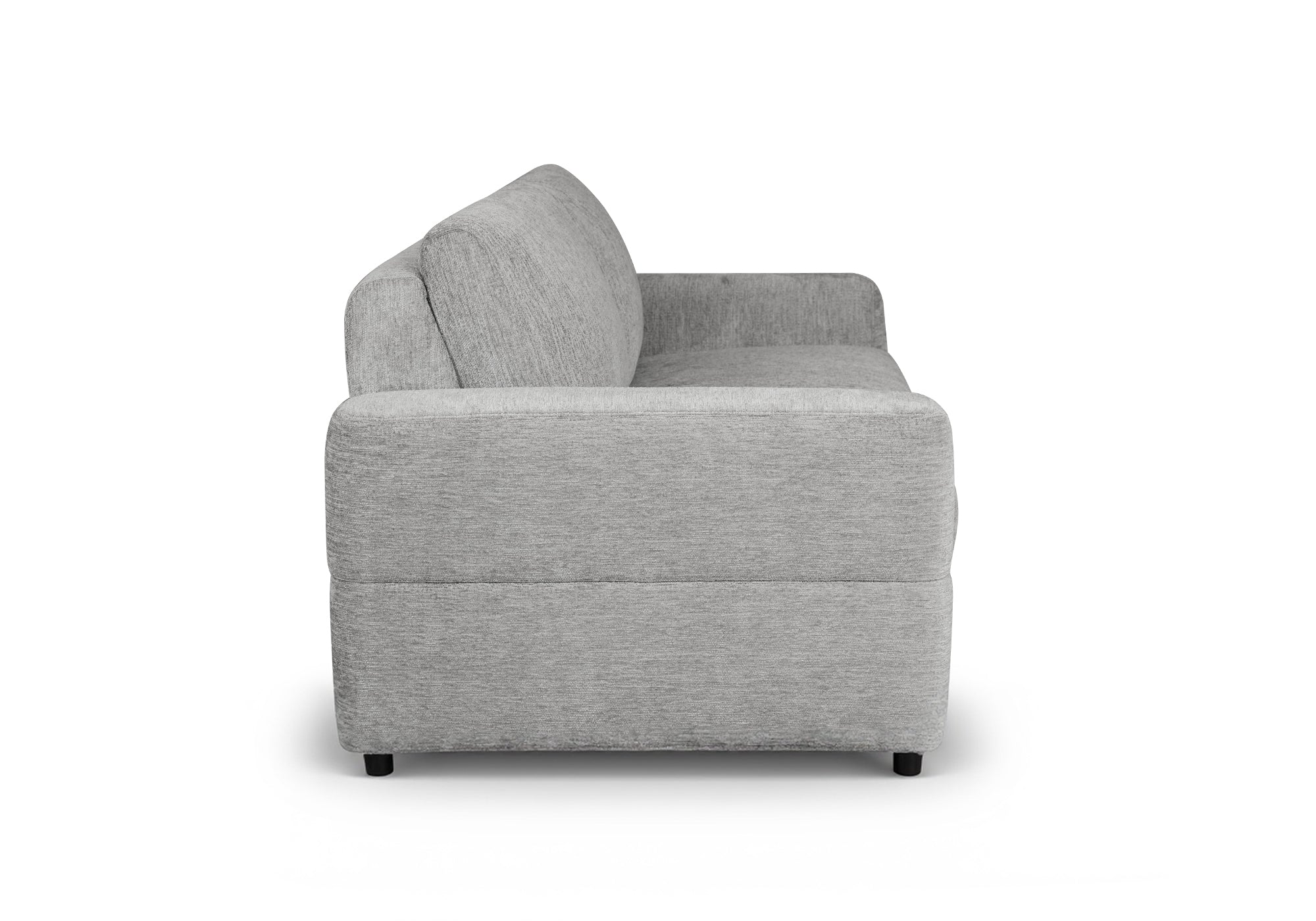 Canapé convertible express 3 places en velours chiné gris clair AMAURY