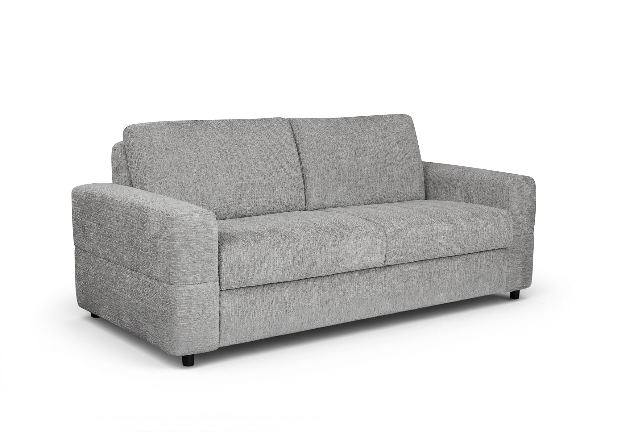 Canapé convertible express 3 places en velours chiné gris clair AMAURY