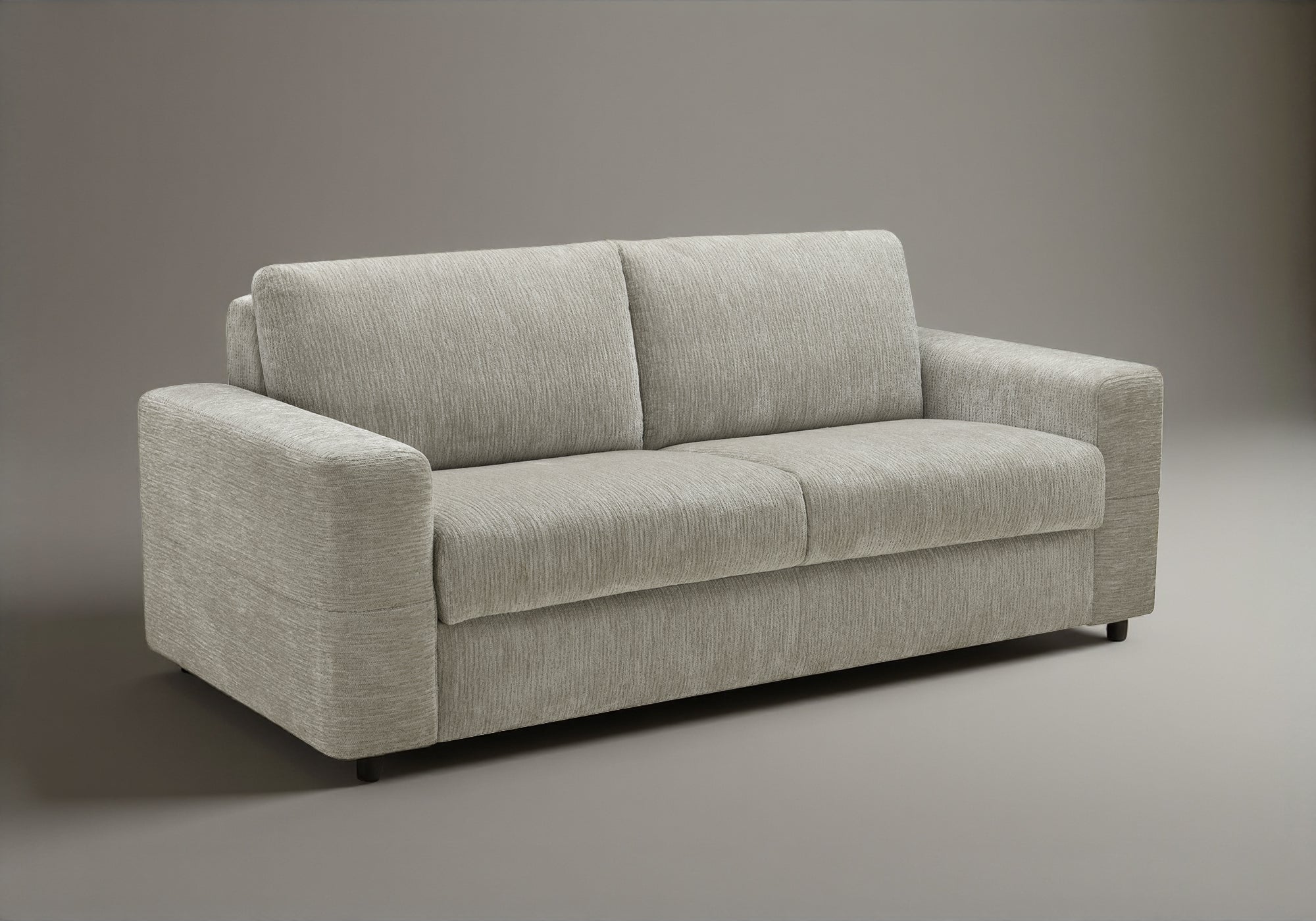 Canapé convertible express 3 places en velours chiné beige AMAURY