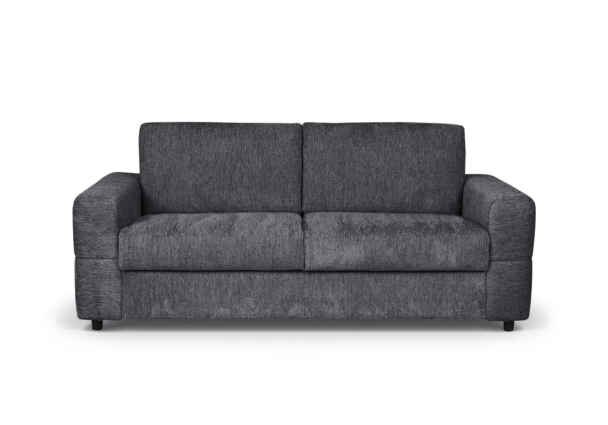 Canapé convertible 3 places en velours chiné gris foncé AMAURY