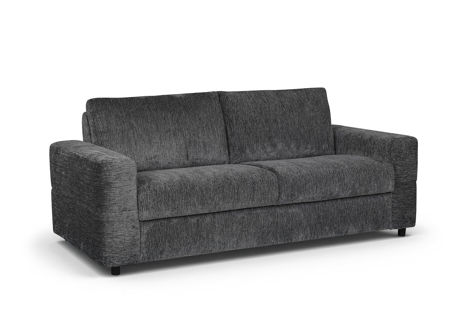 Canapé convertible express 3 places en velours chiné gris foncé AMAURY