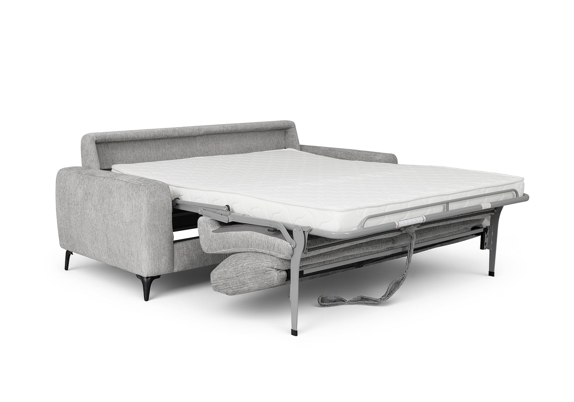 Canapé convertible express 3 places en velours chiné gris clair NONA