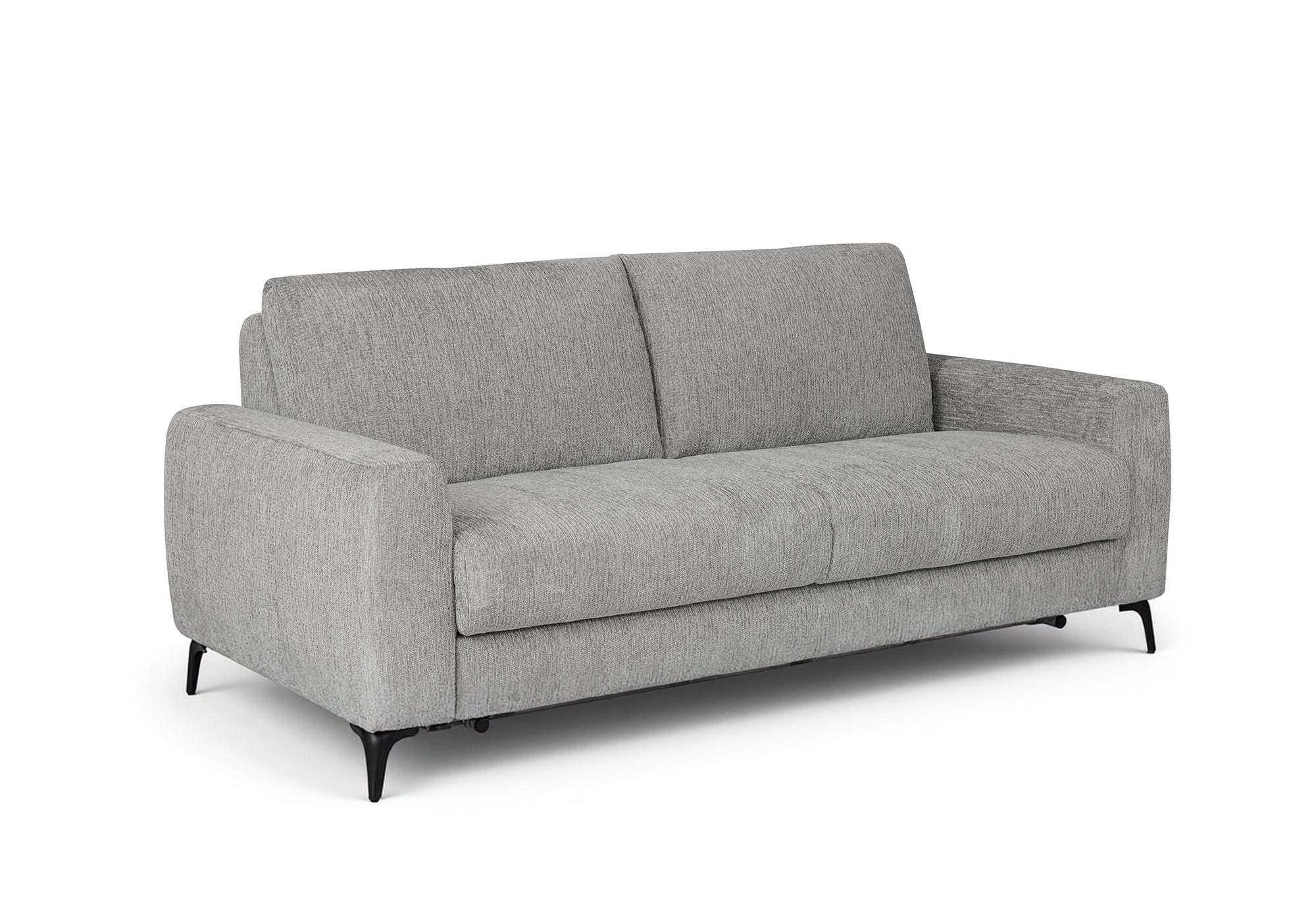 Canapé convertible express 3 places en velours chiné gris clair NONA